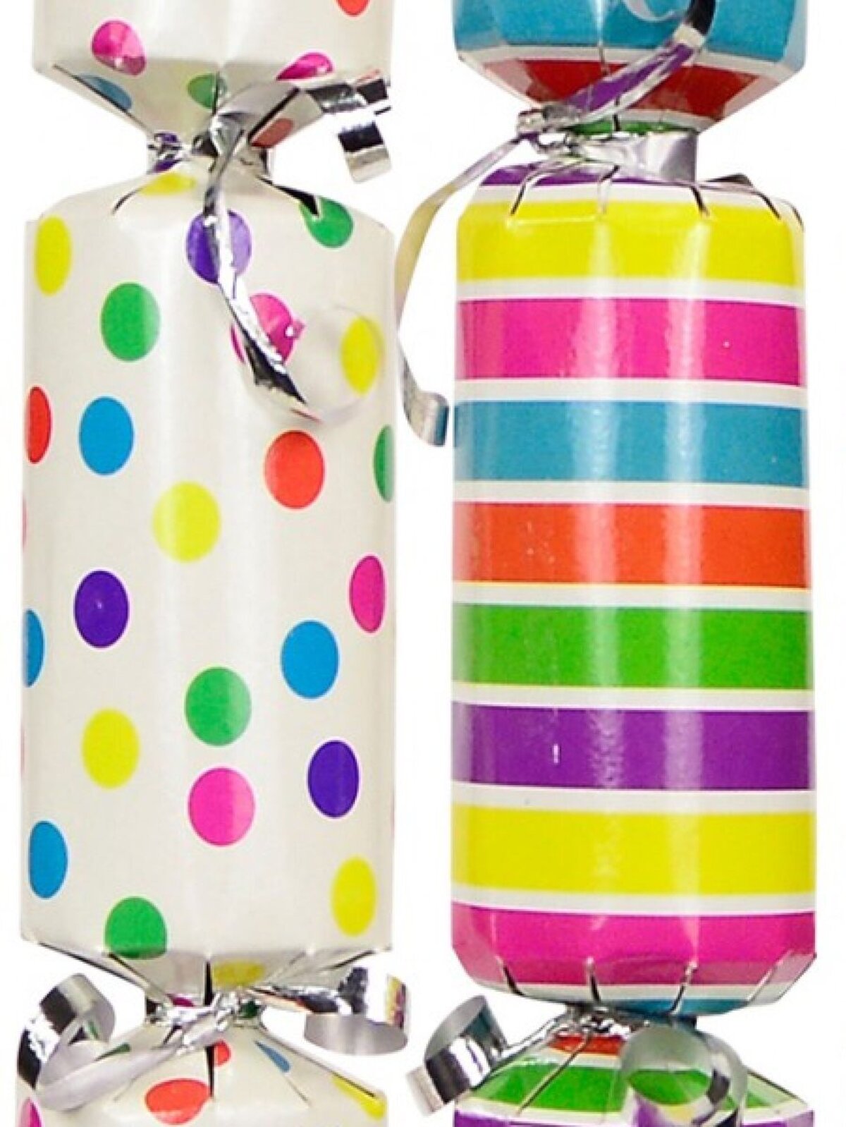 Colourful Festive Stripe & Dot Design Christmas Cracker Bon Bons - 6 x 25cm — image 2