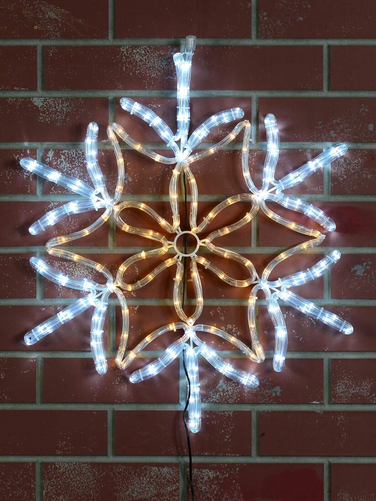 Cool & Warm White LED Stellar Snowflake Rope Light Silhouette - 64cm — image 2