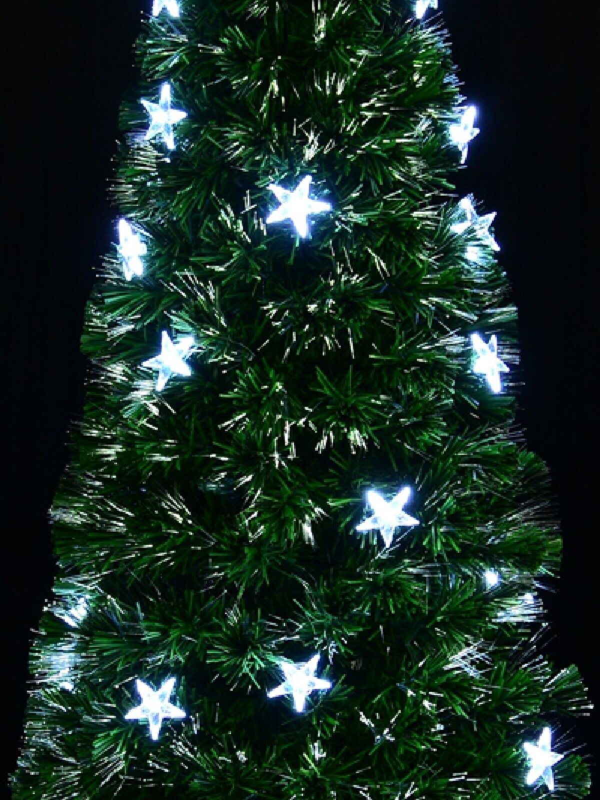 Cool White Fibre Optic Christmas Tree With 230 Tips & Star Decorations - 1.8m — image 3