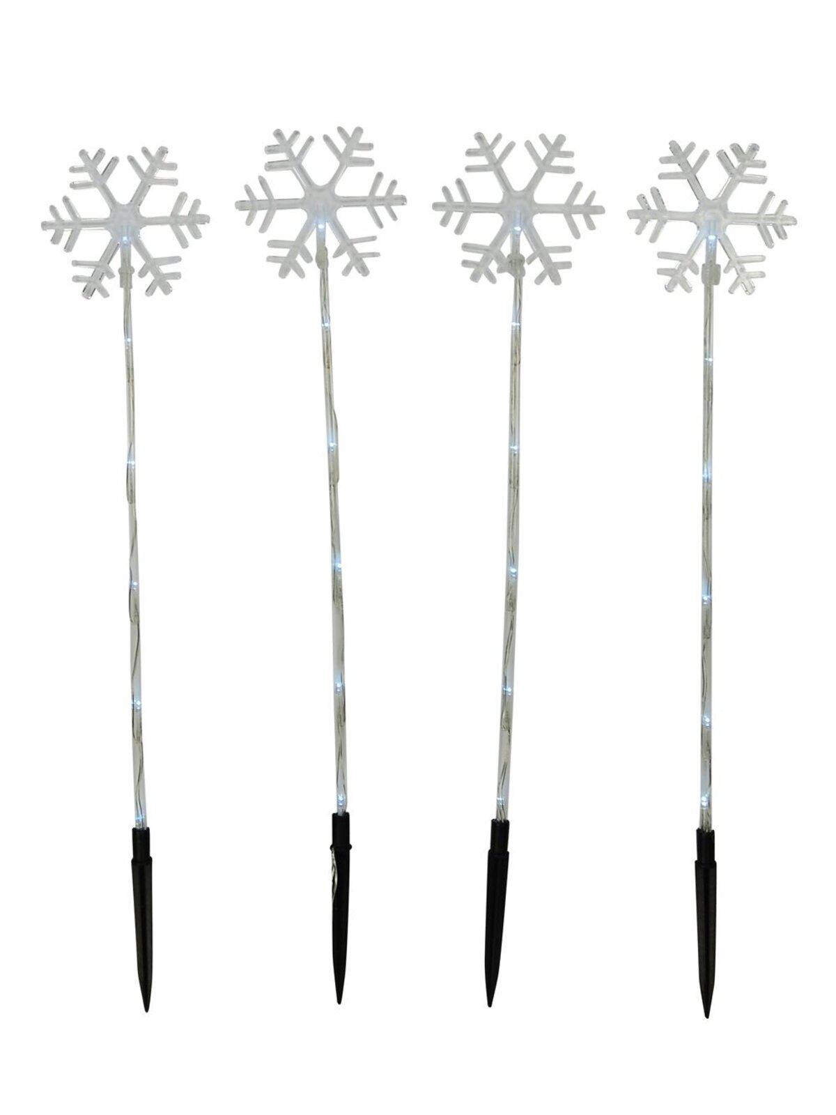 Cool White LED Snowflake On A Pole Garden Christmas Path Lights - 4 x 49cm — image 4