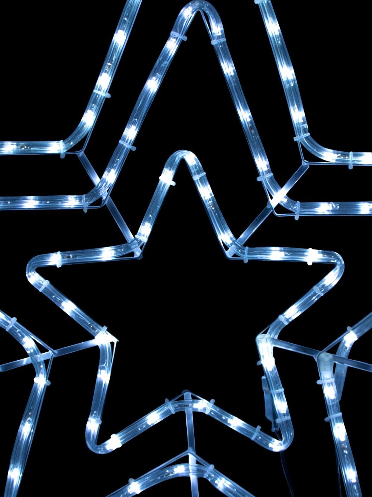 Cool White Triple Star LED Rope Light Silhouette - 80cm — image 5