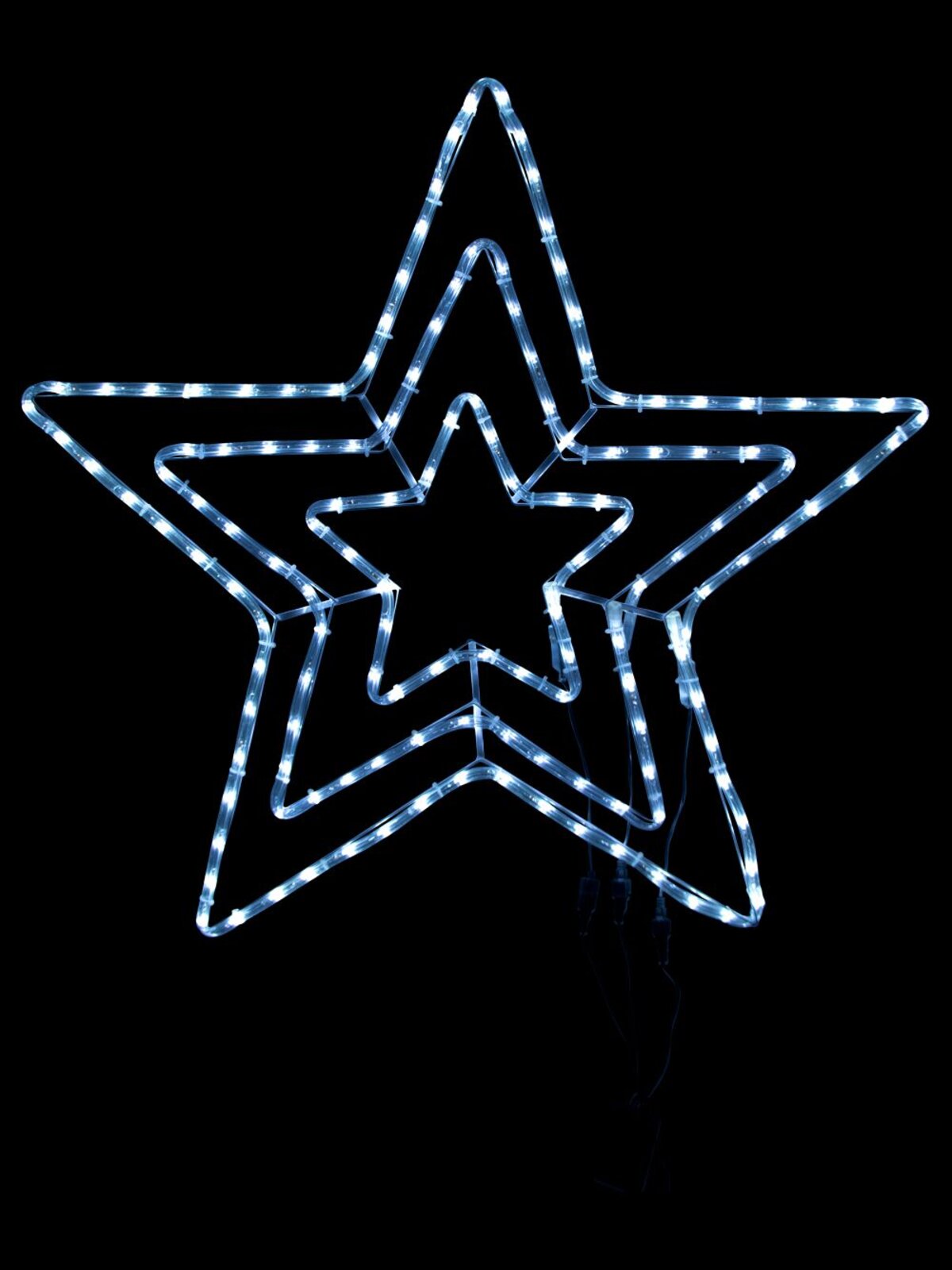 Cool White Triple Star LED Rope Light Silhouette - 80cm — image 2