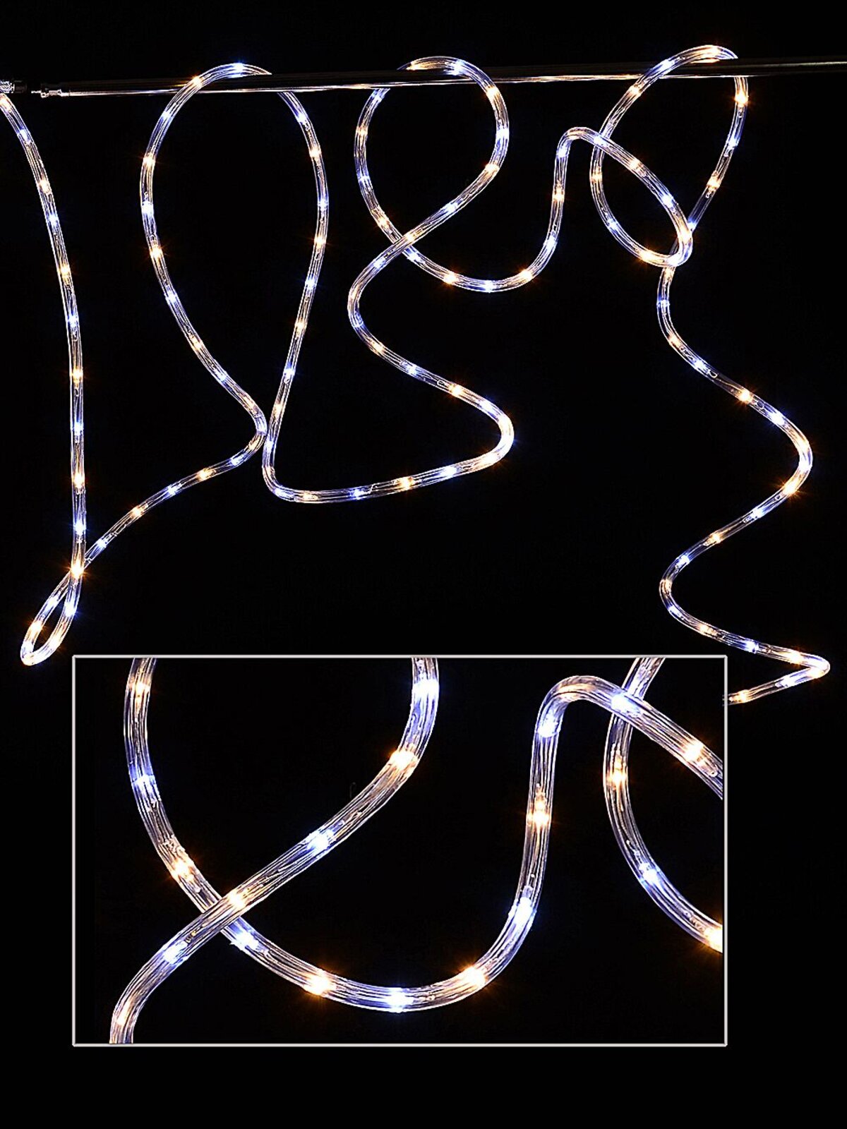 Cool White & Warm White LED Christmas Rope Light - 10m — image 2