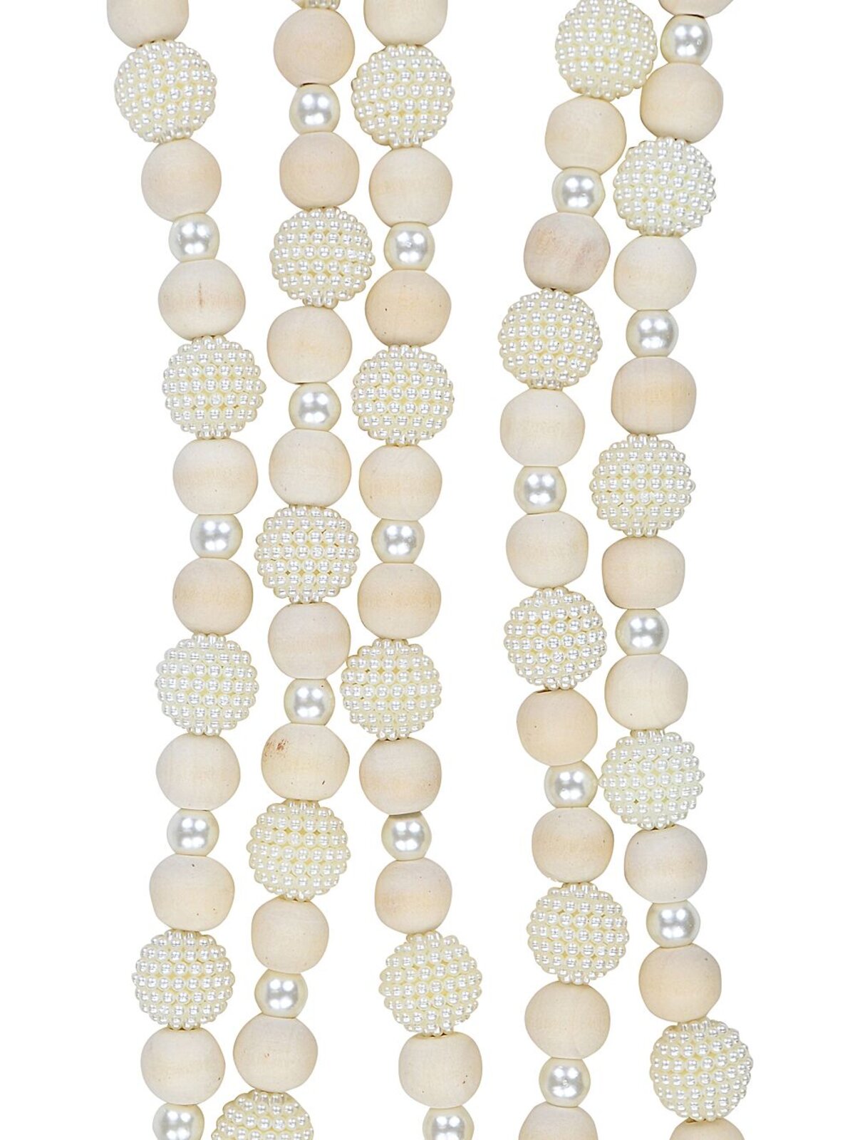 Cream Pearl & Natural Wood Radiant Beaded Garland | 1.8m — image 3