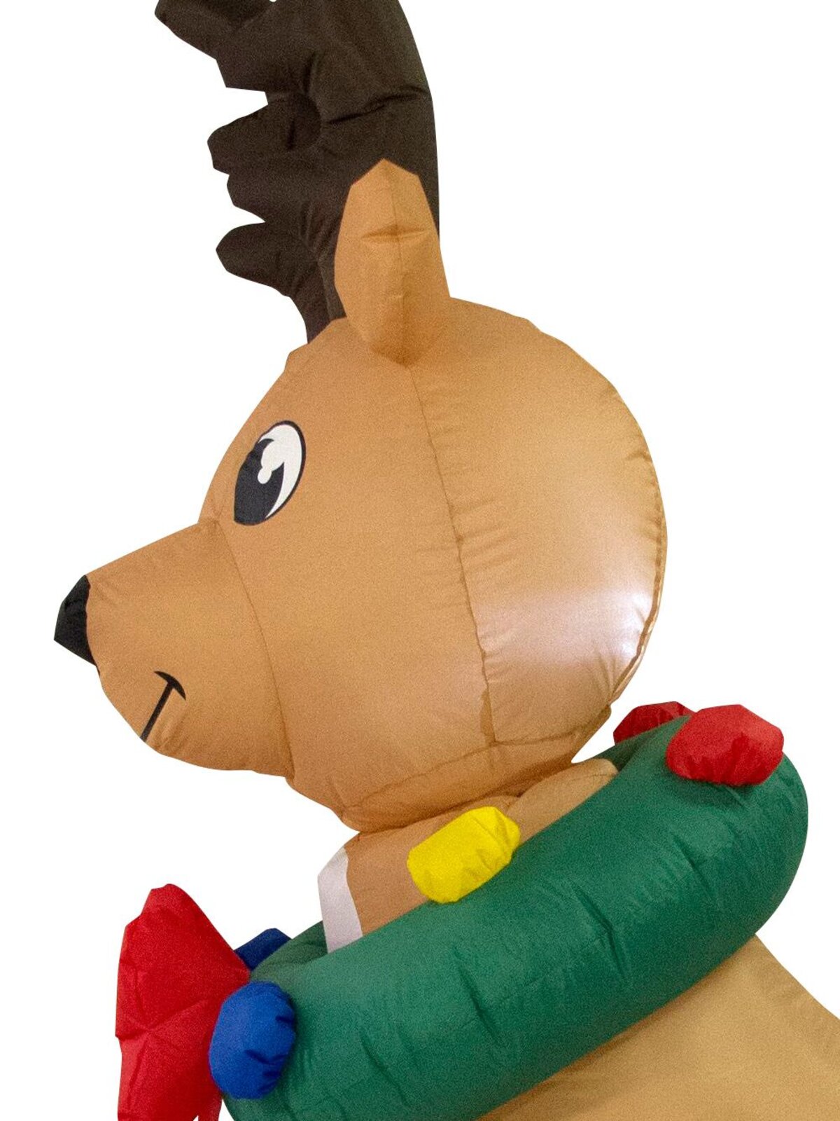 Cute Illuminated & Animated Reindeer With Wreath Inflatable - 70cm — image 6