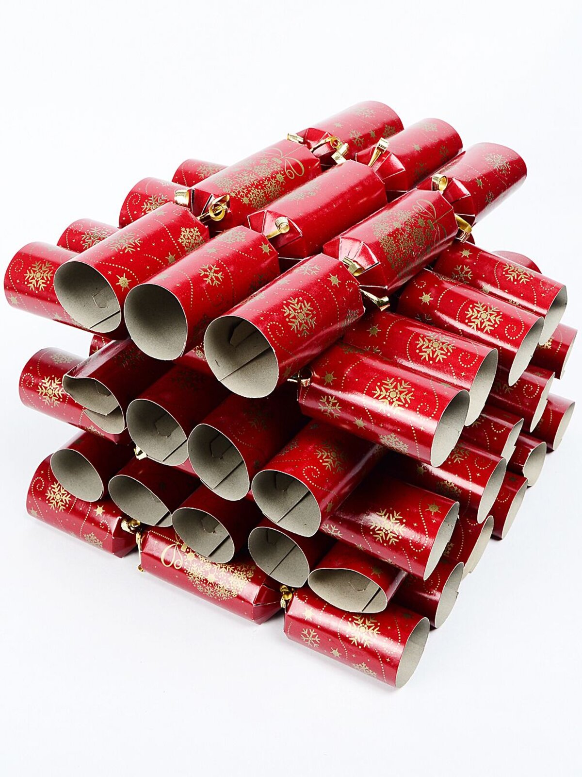 Dark Red With Gold Snowflakes Christmas Cracker Bon Bons - 100 x 28cm — image 2