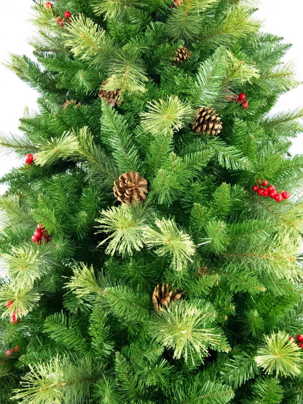Douglas Fir Christmas Tree With Pine Cones & Red Berries - 2.3m — image 2