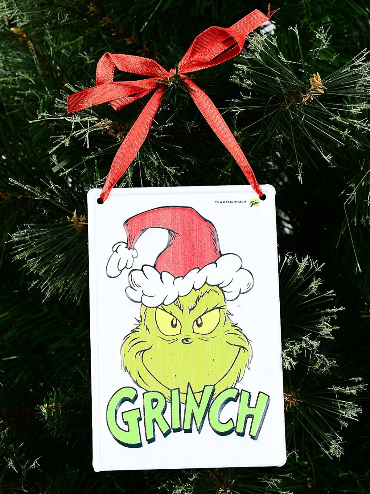 Dr. Seuss Smirking Grinch Hanging Metal Plaque Sign | 15cm — image 2