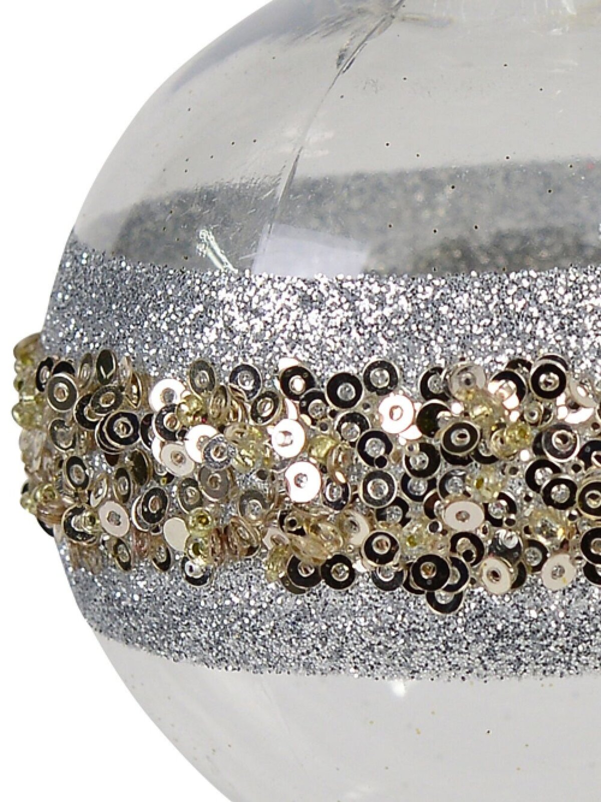 Dynamic Clear Statement Silver Glitter & Gold Sequin Baubles | 80mm — image 2