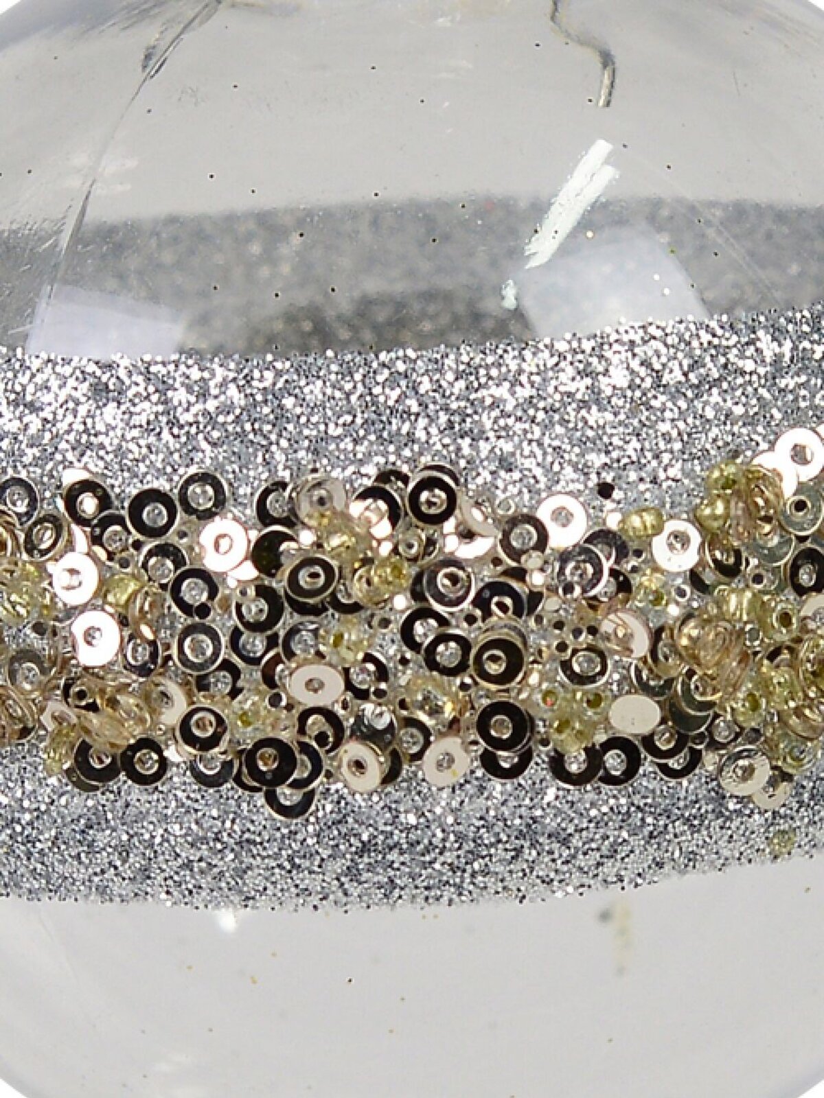 Dynamic Clear Statement Silver Glitter & Gold Sequin Baubles | 80mm — image 3