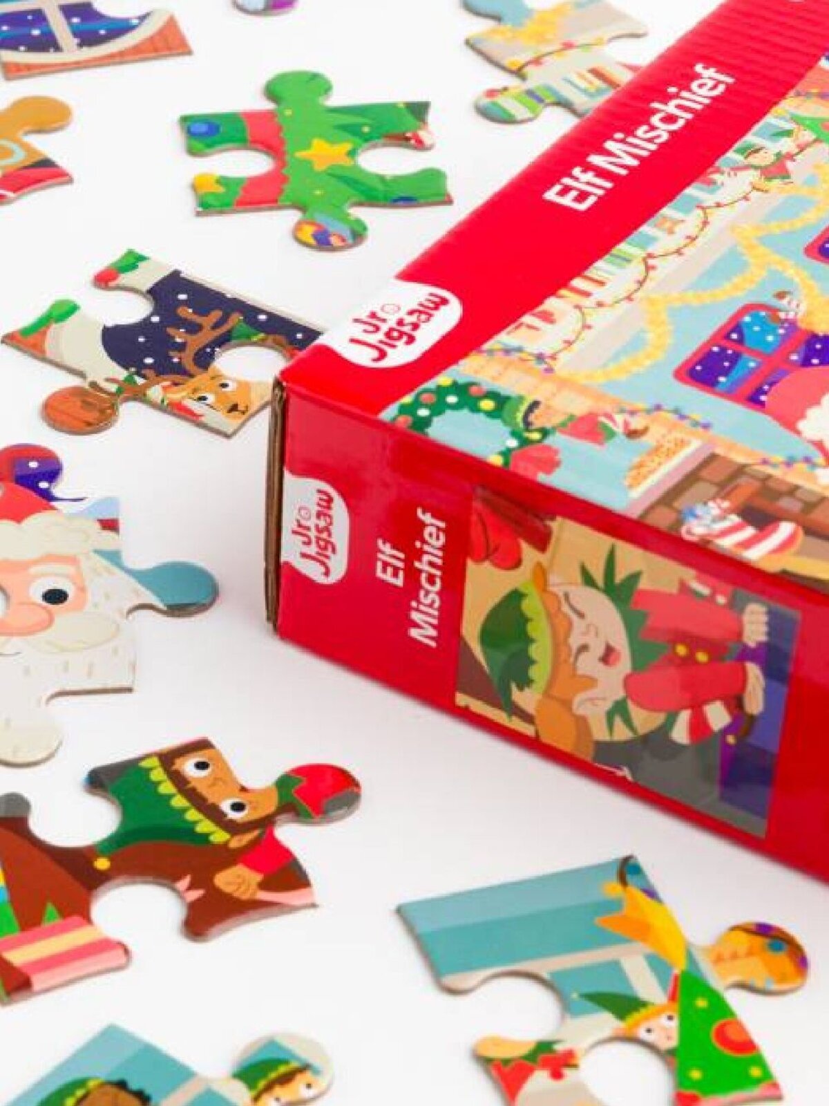 Elf Mischief 45 Piece Reversible Junior Jigsaw | Puzzle & Colouring Activity — image 3