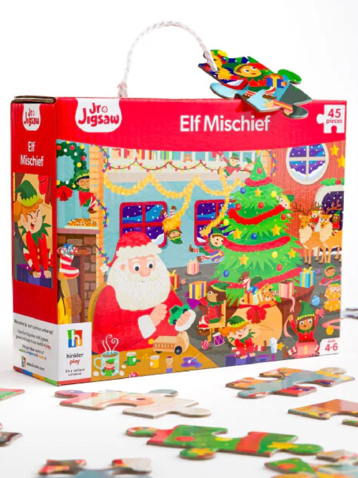 Elf Mischief 45 Piece Reversible Junior Jigsaw | Puzzle & Colouring Activity — image 2