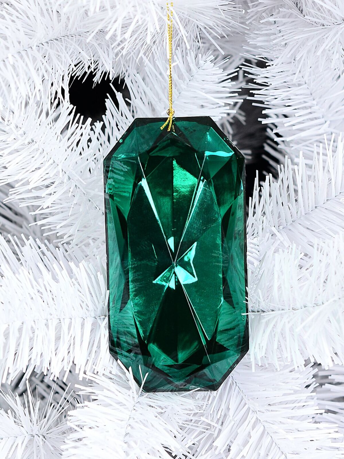 Emerald Green Faceted Acrylic Jewel Radiant Essential Ornament | 14cm — image 2