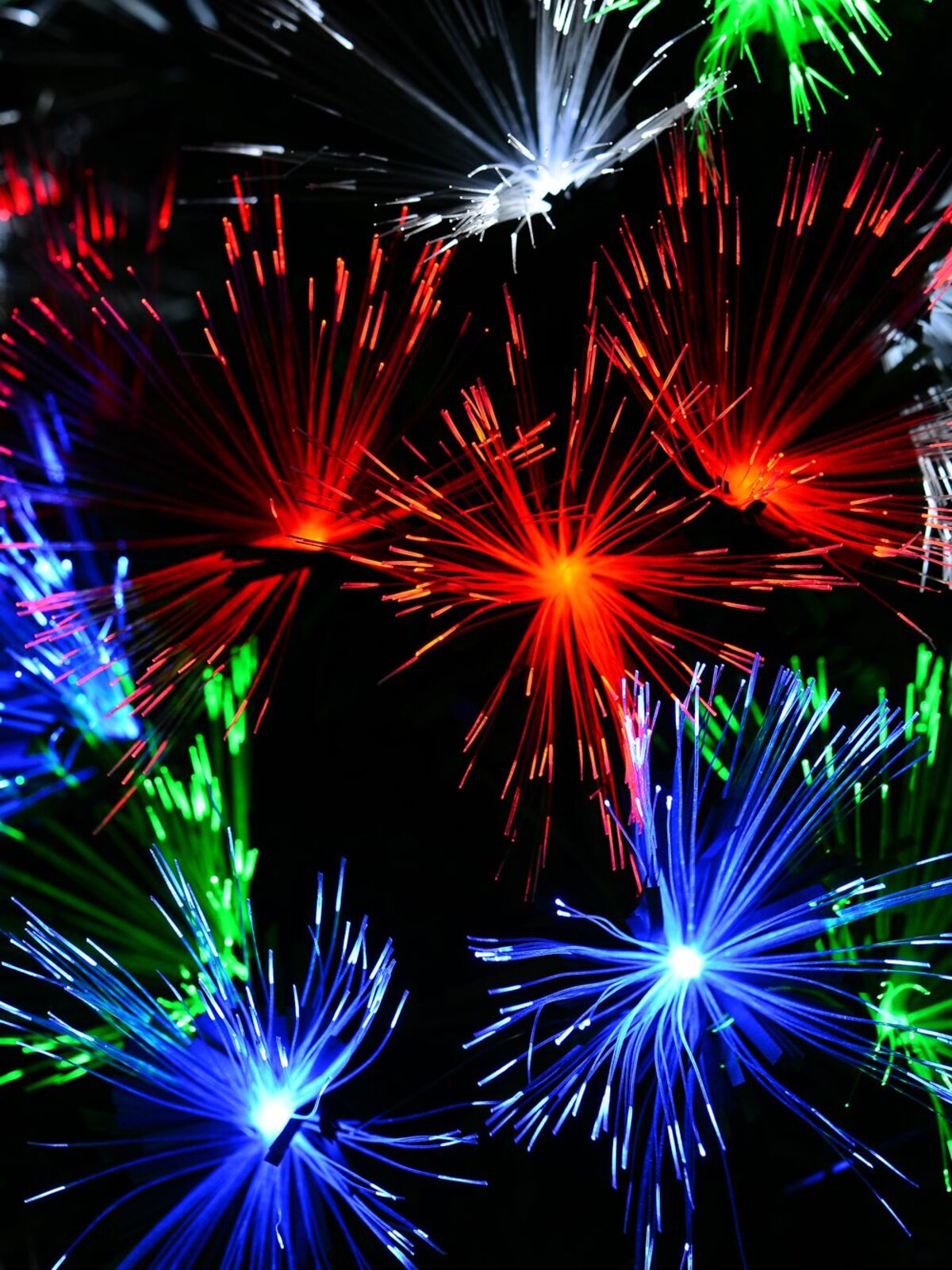 Fibre Optic Christmas Tree in Red, Green, Blue & White - 1.8m