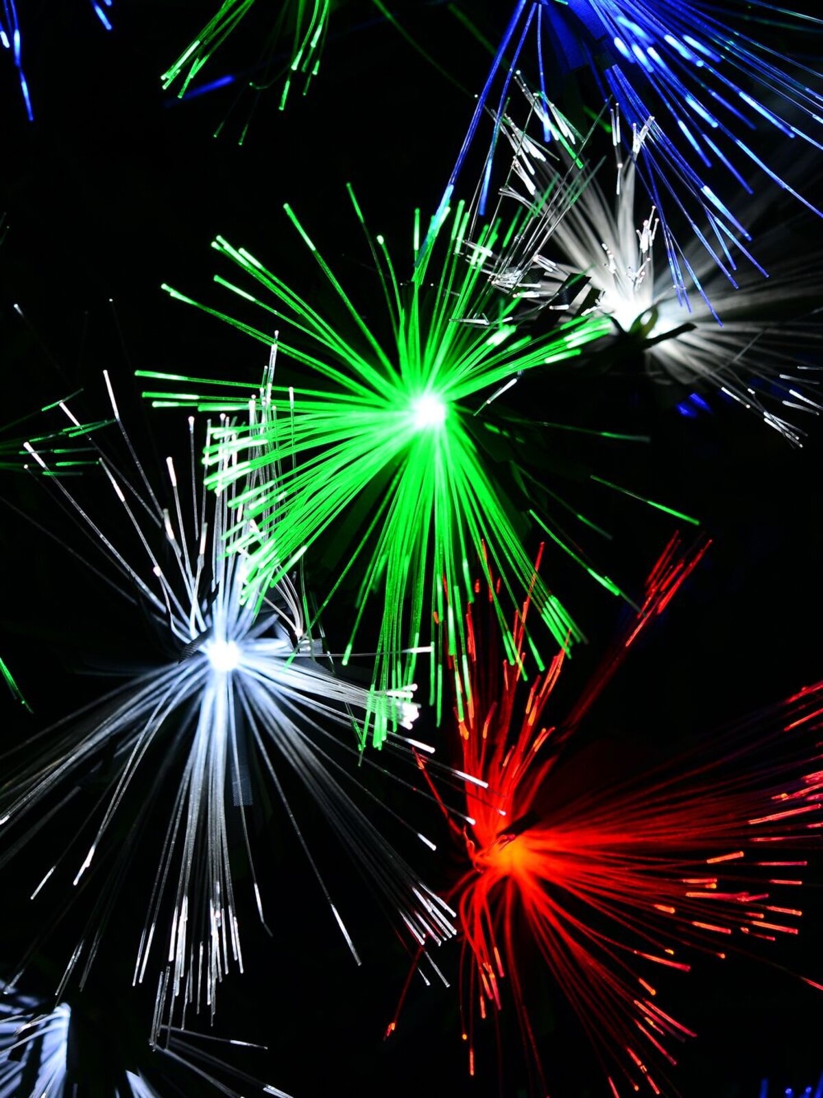Fibre Optic Christmas Tree in Red, Green, Blue & White - 1.8m