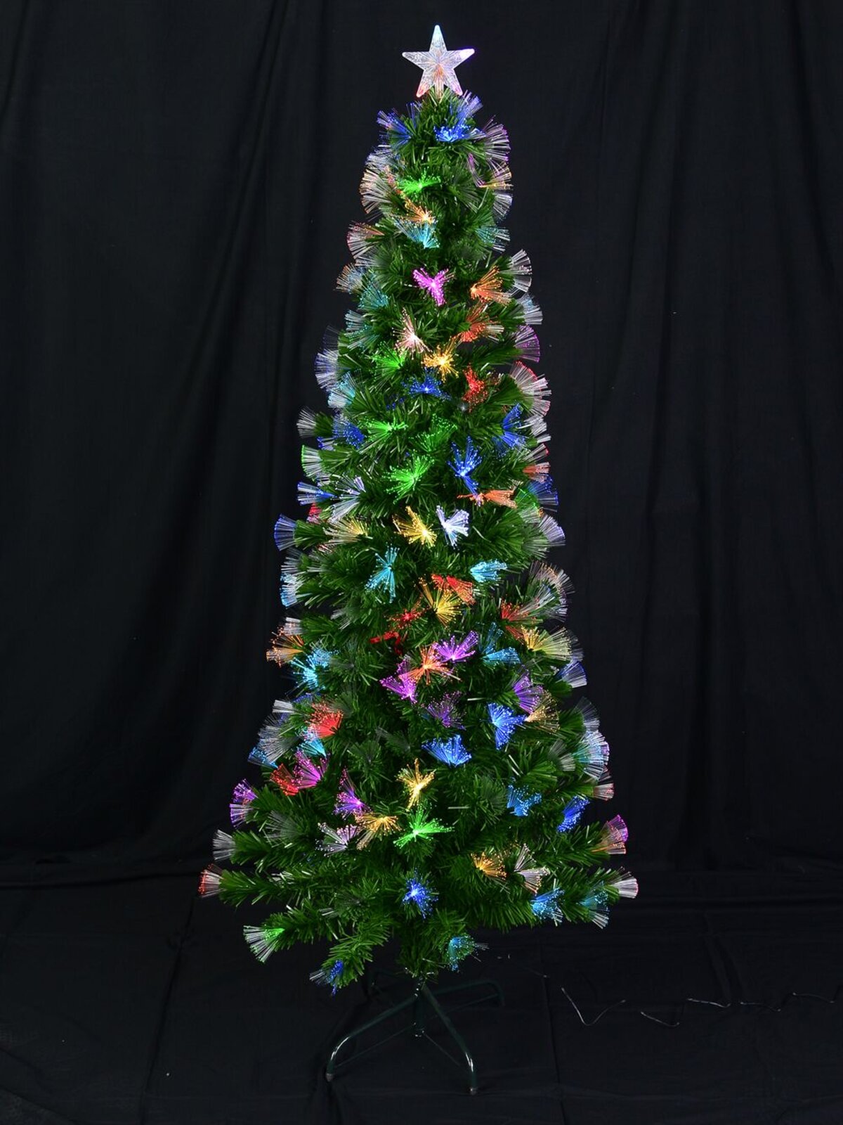 Fibre Optic Christmas Tree With Colour Changing LED Star - 2.3m