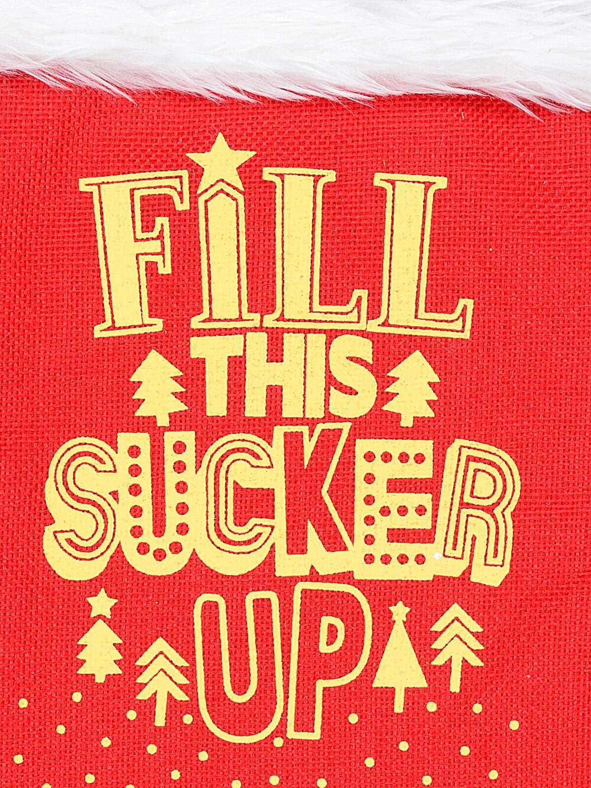 Fill This Sucker Up Red Hessian Christmas Stocking With Faux Fur Cuff | 40cm — image 4