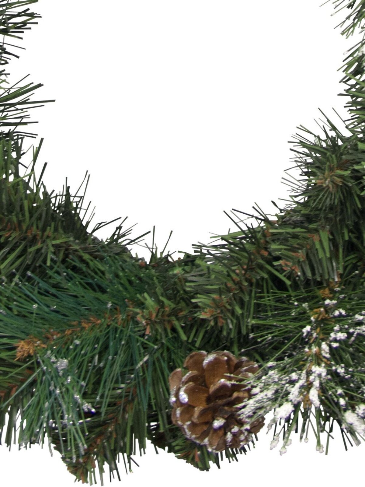 Flocked & Glittered Pine Cone Wreath With 80 Tips - 45cm