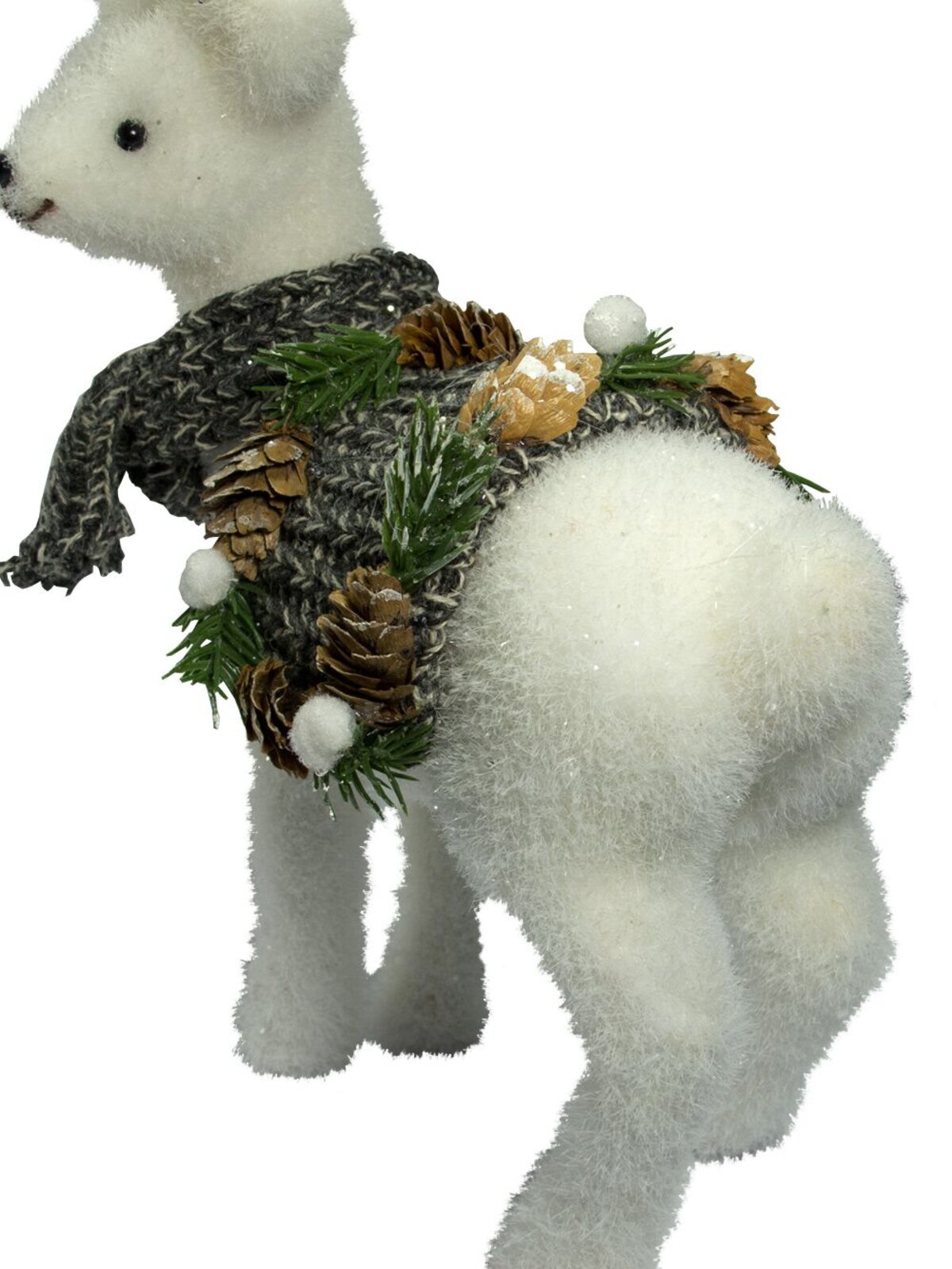 Flocked Styrofoam Furry Standing Reindeer Ornament - 33cm — image 3