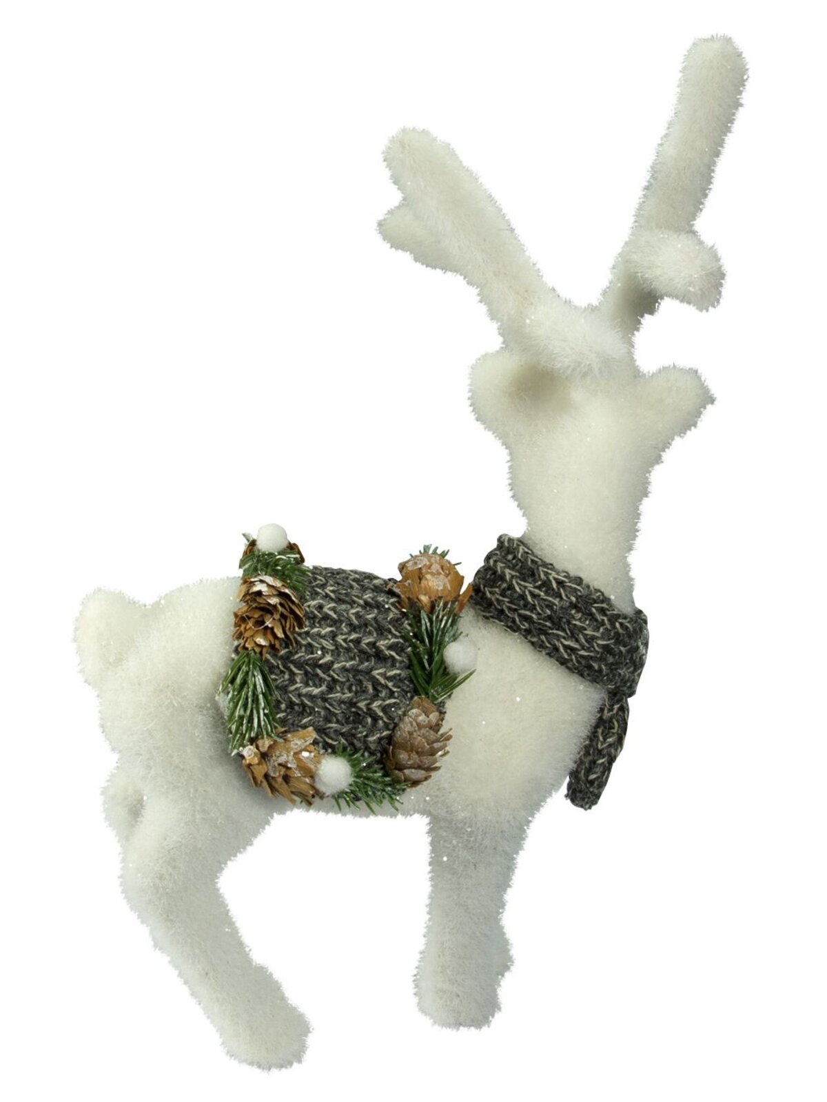 Flocked Styrofoam Furry Standing Reindeer Ornament - 33cm — image 2