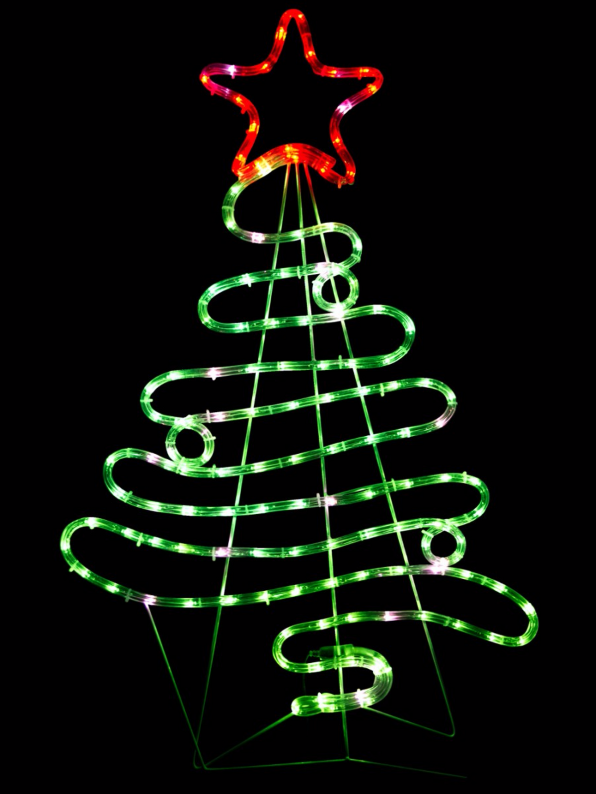 Flowing Ribbon Style Christmas Tree LED Rope Light Silhouette - 88cm