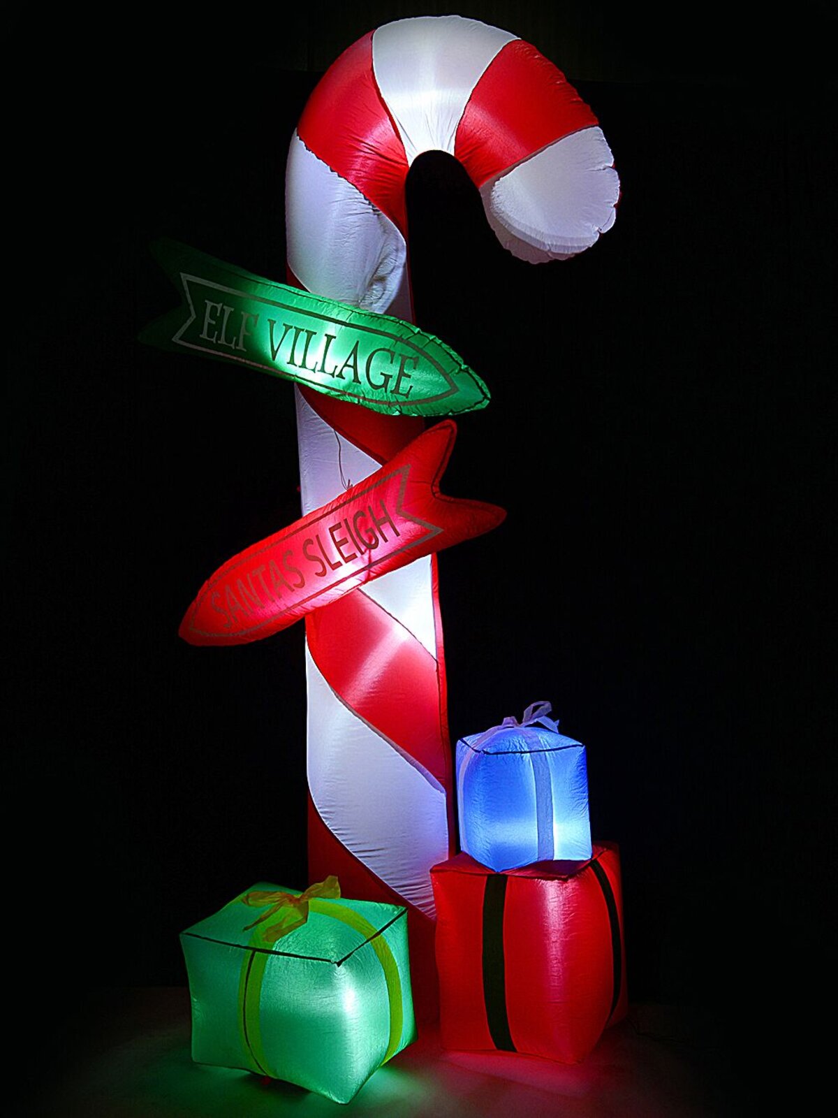 Giant Candy Cane Signpost & Christmas Gifts Outdoor LED Inflatable | 2.7m — image 2