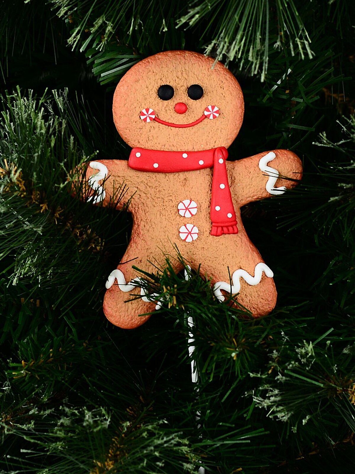 Gingerbread Man With Dotted Scarf Whimsical Essential Ornament | 13cm — image 2