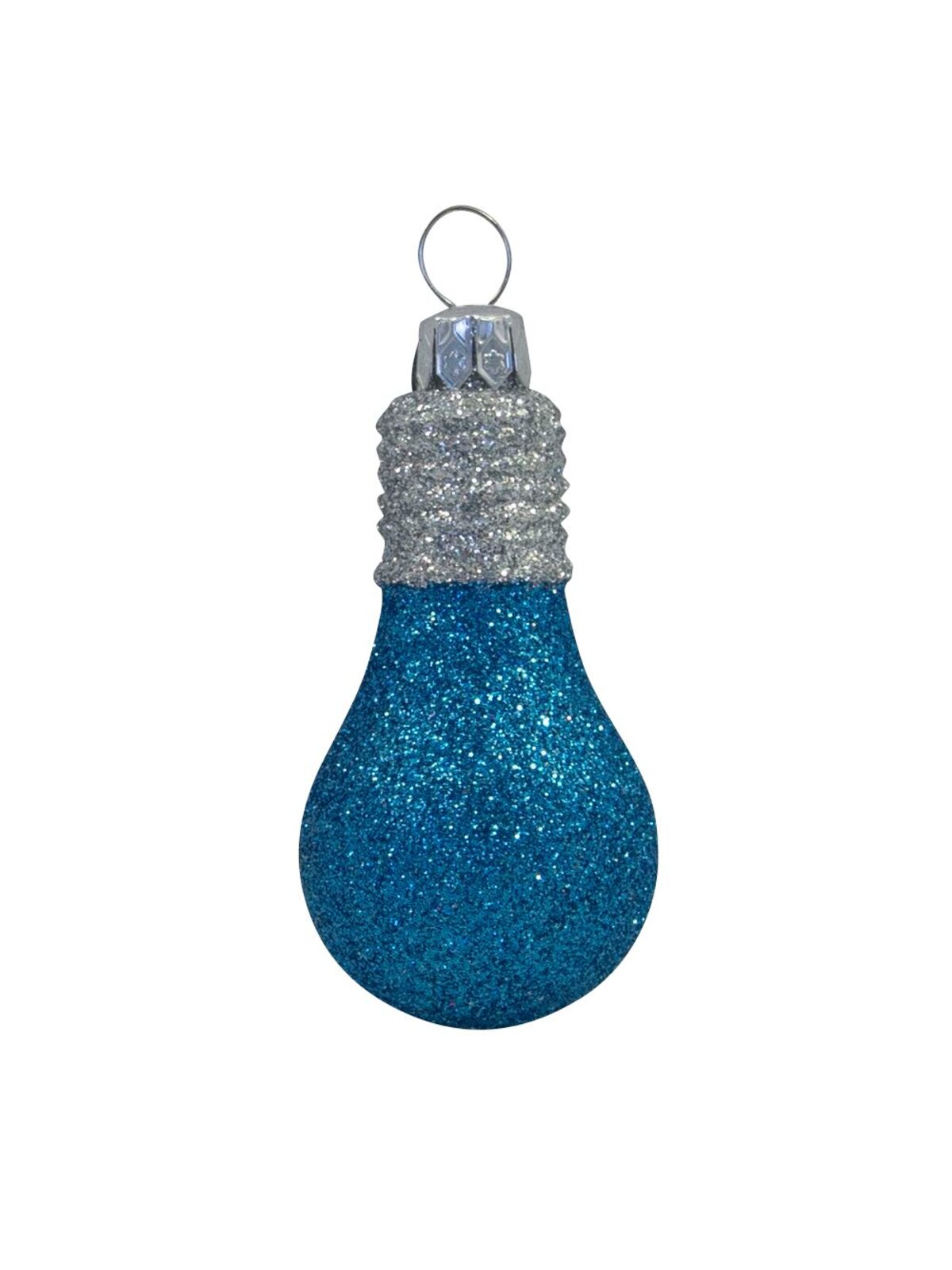 Glittered Lime Green & Turquoise Light Bulb Decorations - 4 x 70mm
