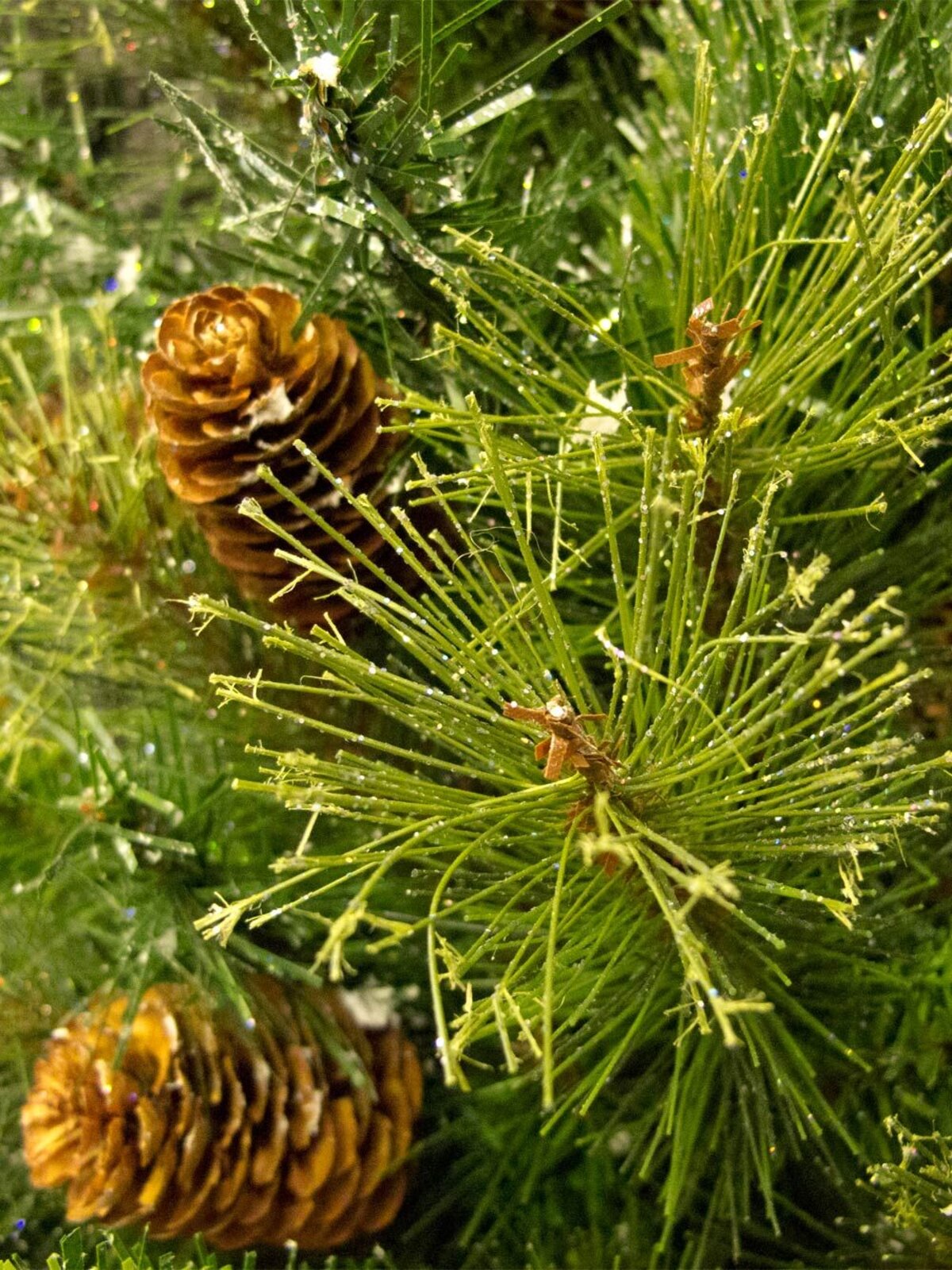 Glittered Pine Table Top Tree With Fir Cones - 65cm