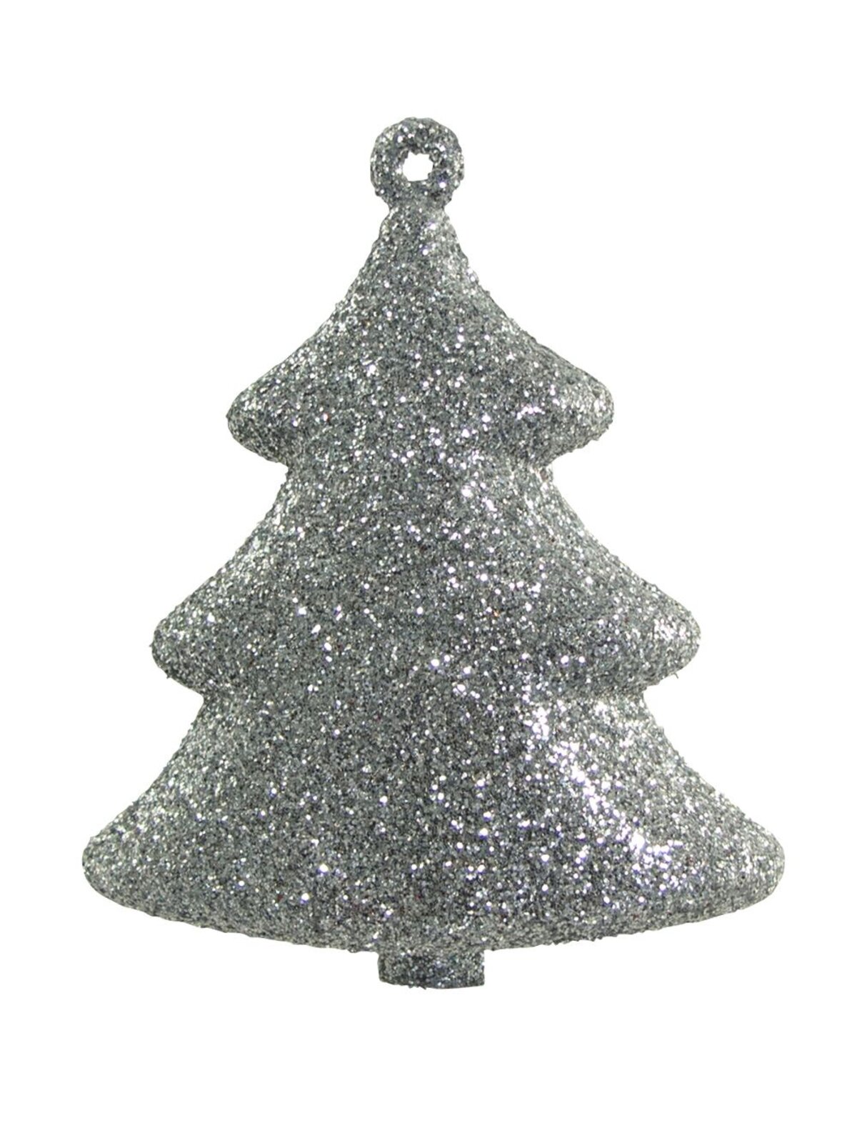 Glittered Turquoise & Silver 3D Tree Decorations - 4 x 70mm