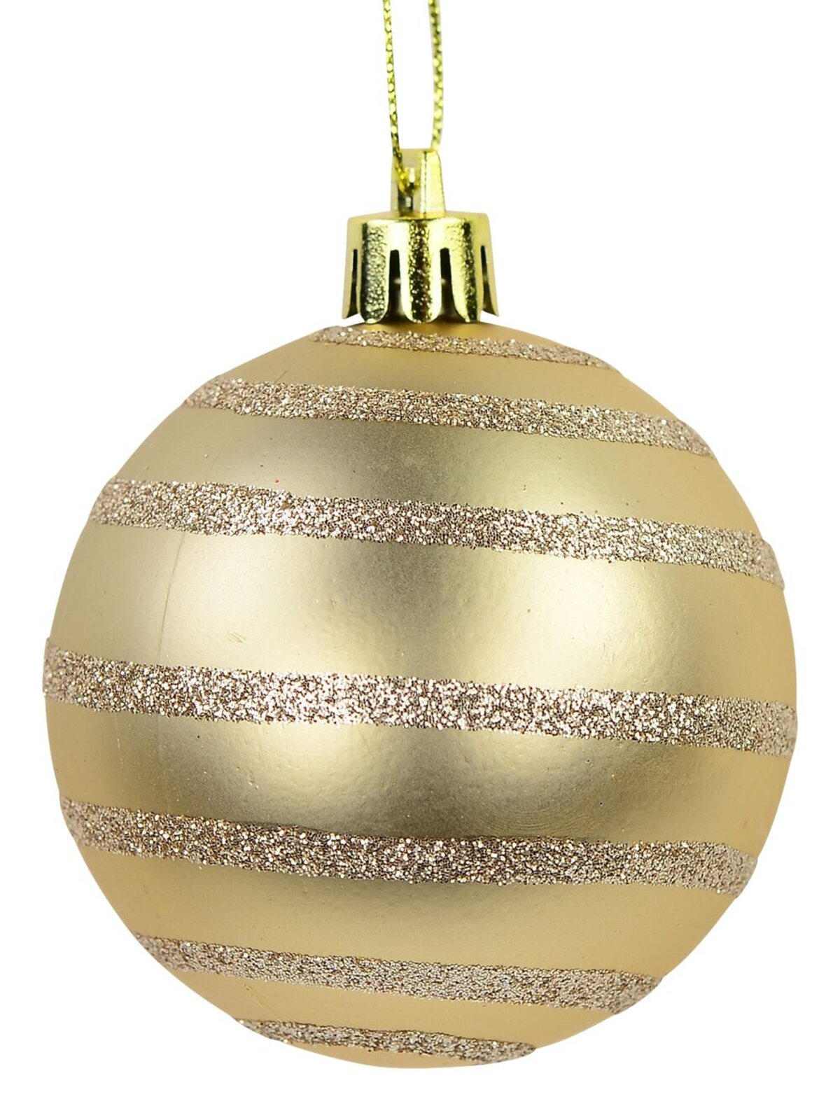 Gloss, Matte, Pearl, Glitter & Striped Gold & Champagne Baubles - 64 x 60mm