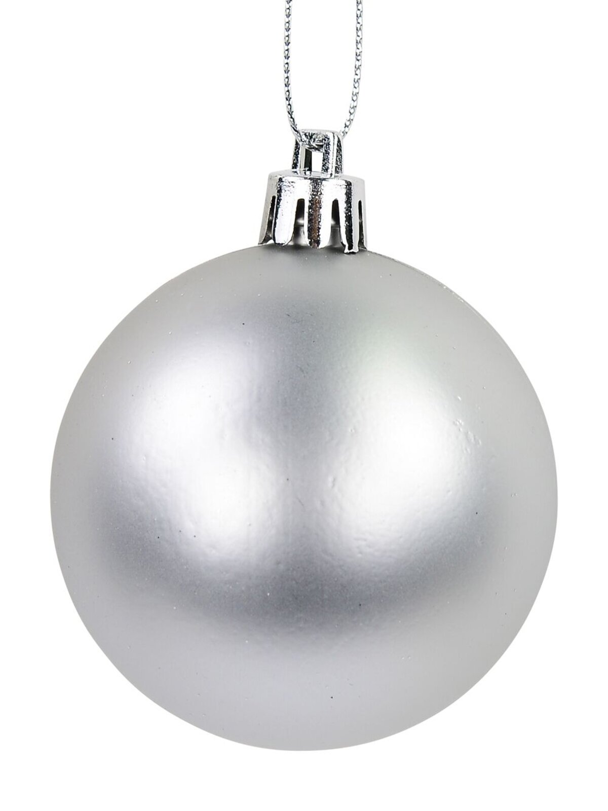 Gloss, Matte, Pearl, Glittered & Striped Silver Baubles - 64 x 60mm