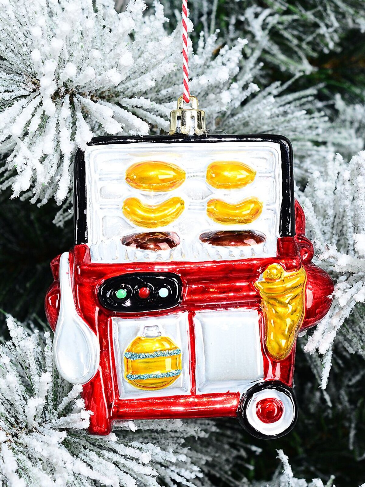Glossy Red Festive BBQ Grill Whimsical Essential Ornament | 10cm — image 2