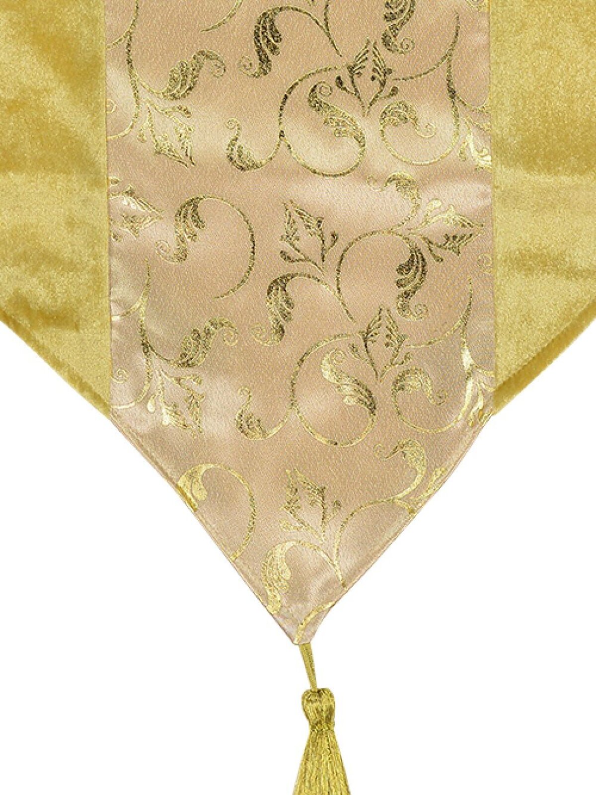 Gold Christmas Table Runner With Printed Organza Centre Panel - 1.8m — image 3