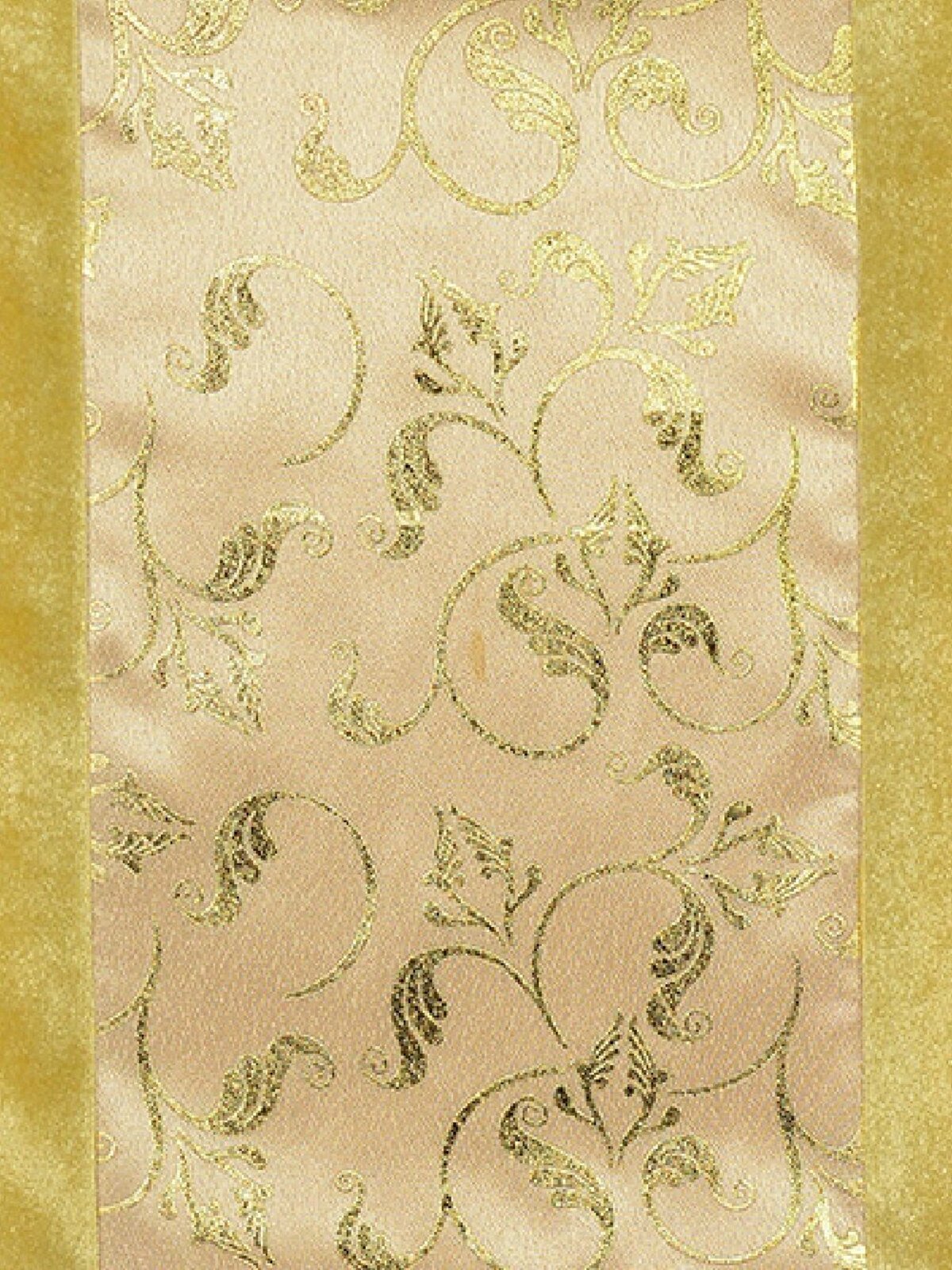Gold Christmas Table Runner With Printed Organza Centre Panel - 1.8m — image 4