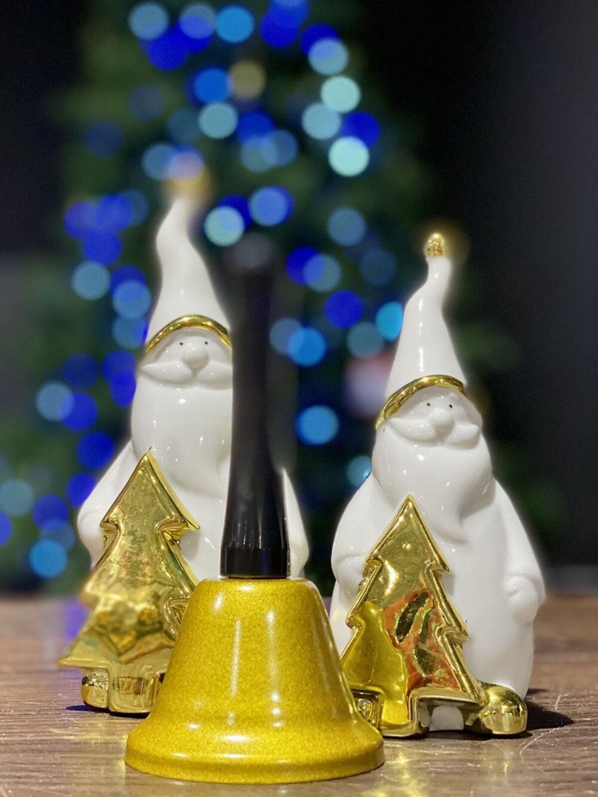 Gold Functioning Santa Bell Christmas Accessory - 13cm — image 3