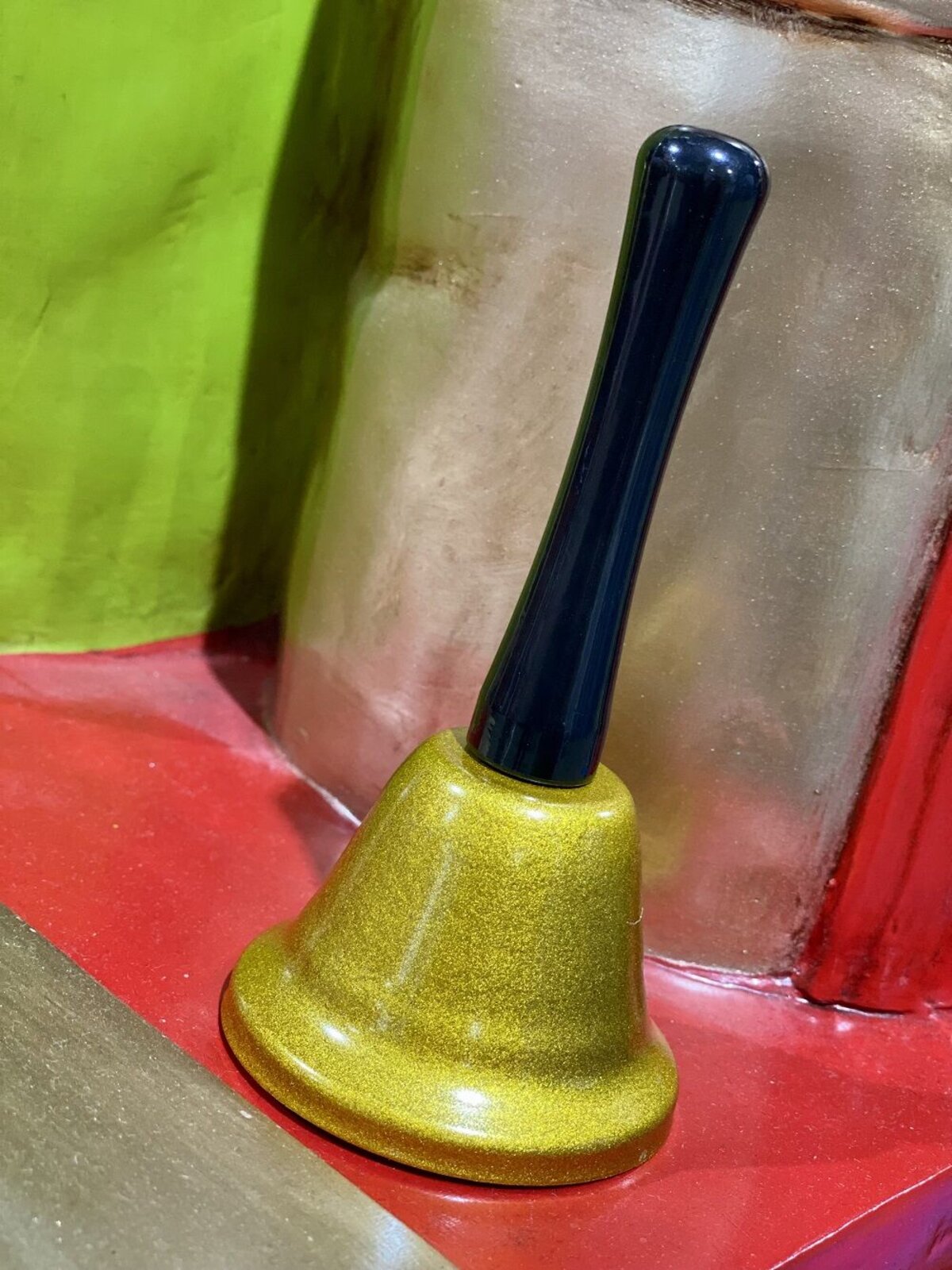 Gold Functioning Santa Bell Christmas Accessory - 13cm — image 2