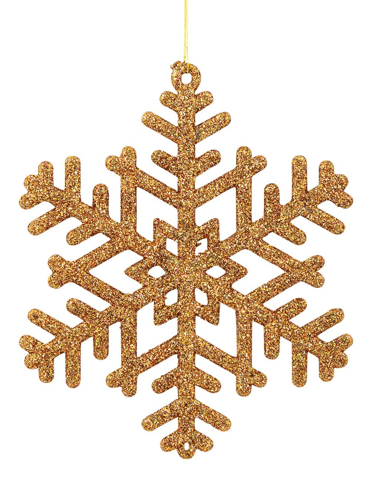 Gold Glitter on Bronze Snowflake Ornaments - 6 x 10cm