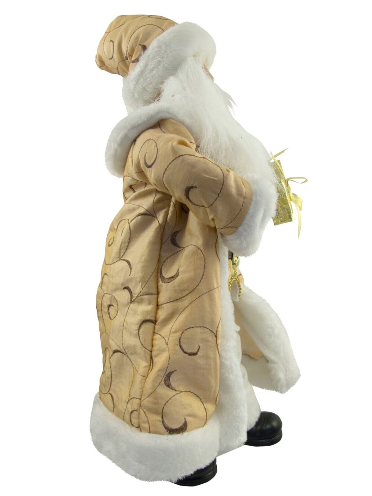 Gold & Ivory Suit Standing Decorative Santa With Gifts - 46cm — image 2