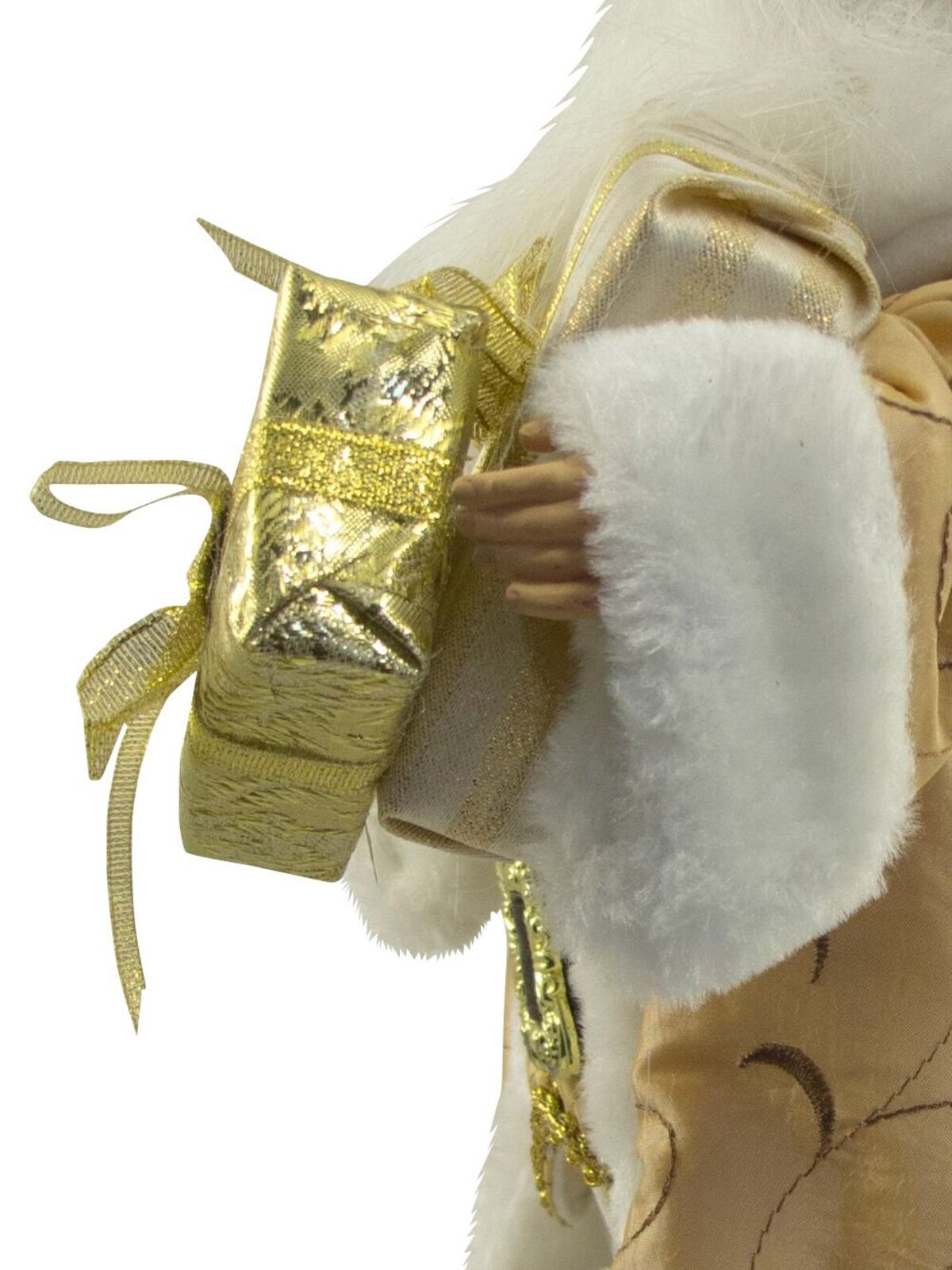 Gold & Ivory Suit Standing Decorative Santa With Gifts - 46cm — image 7