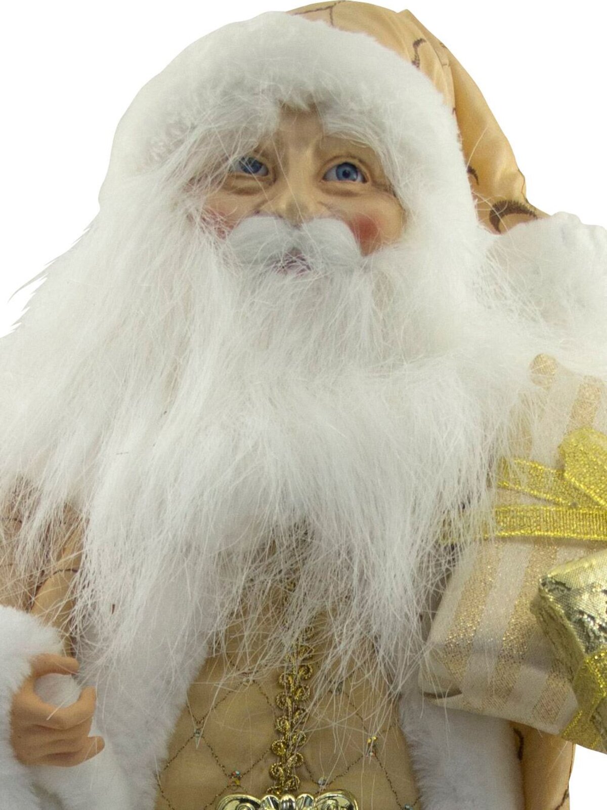Gold & Ivory Suit Standing Decorative Santa With Gifts - 46cm — image 5