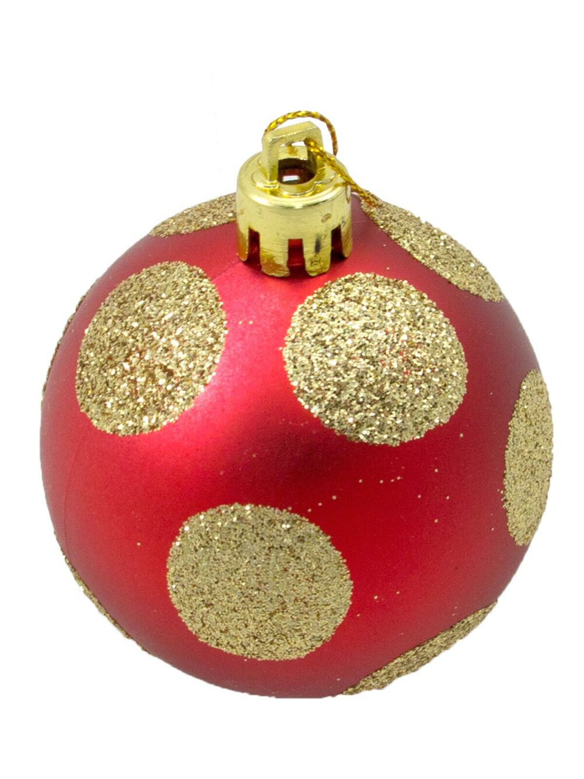 Gold & Red Baubles With Assorted Patterns - 9 x 60mm — image 2