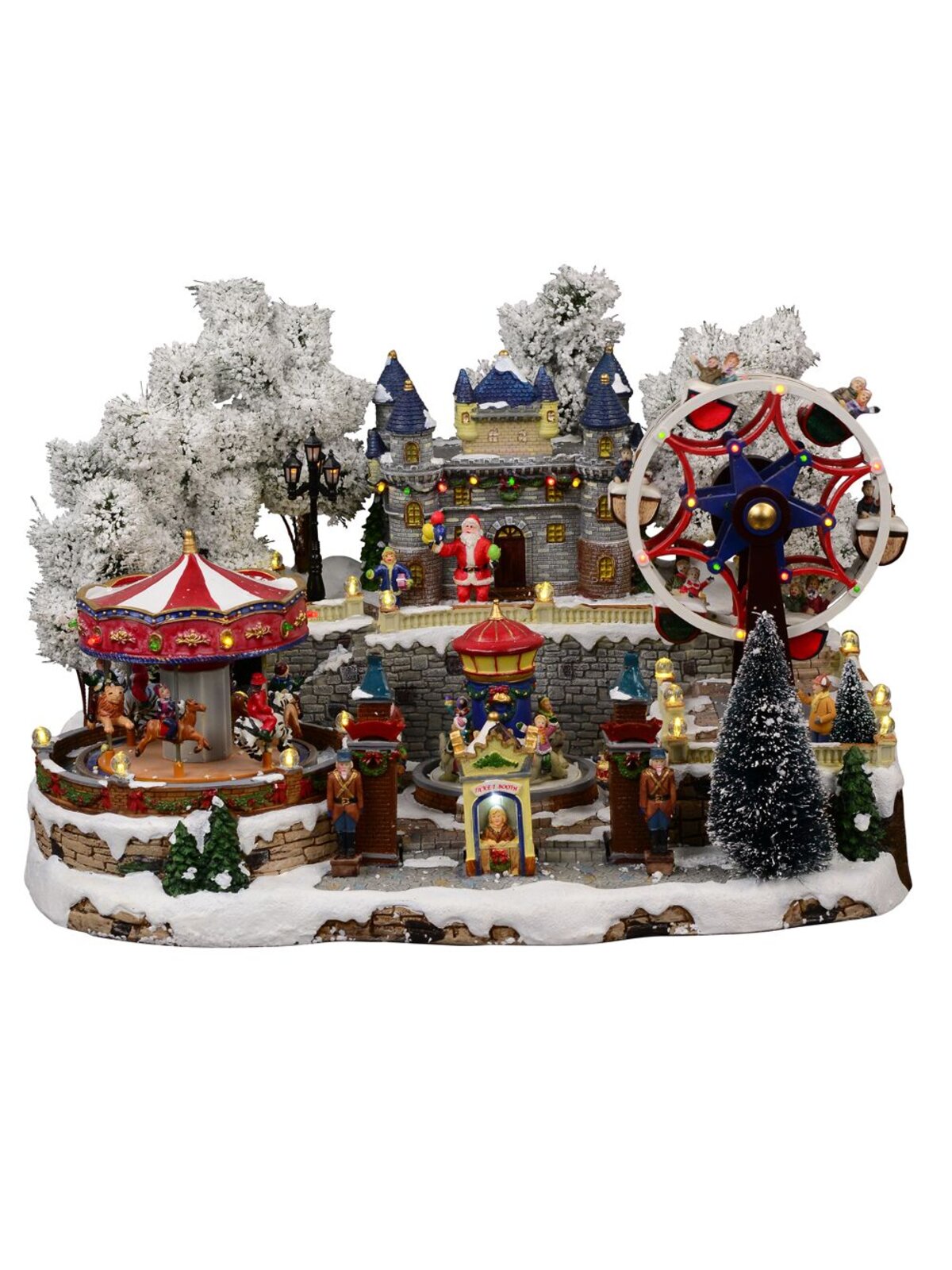 Grand Winter Fun Park Christmas Village Scene With Christmas Fair Rides - 47cm — image 2