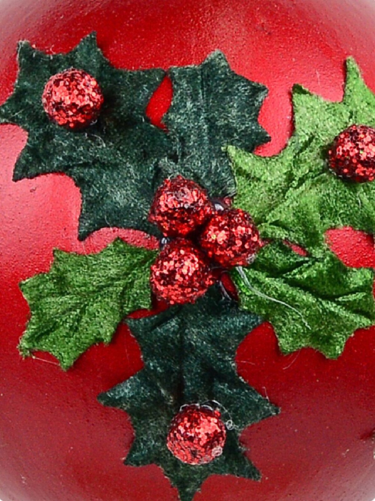 Green Antique Holly Red Bauble Christmas Tree Hanging Decoration - 11cm — image 2