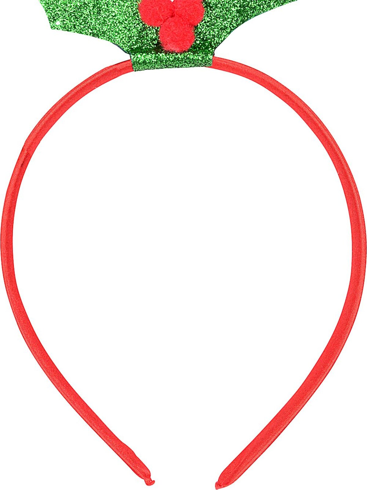Green Glitter Holly Leaf & Red Berries Christmas Headband | One Size Fits Most — image 3