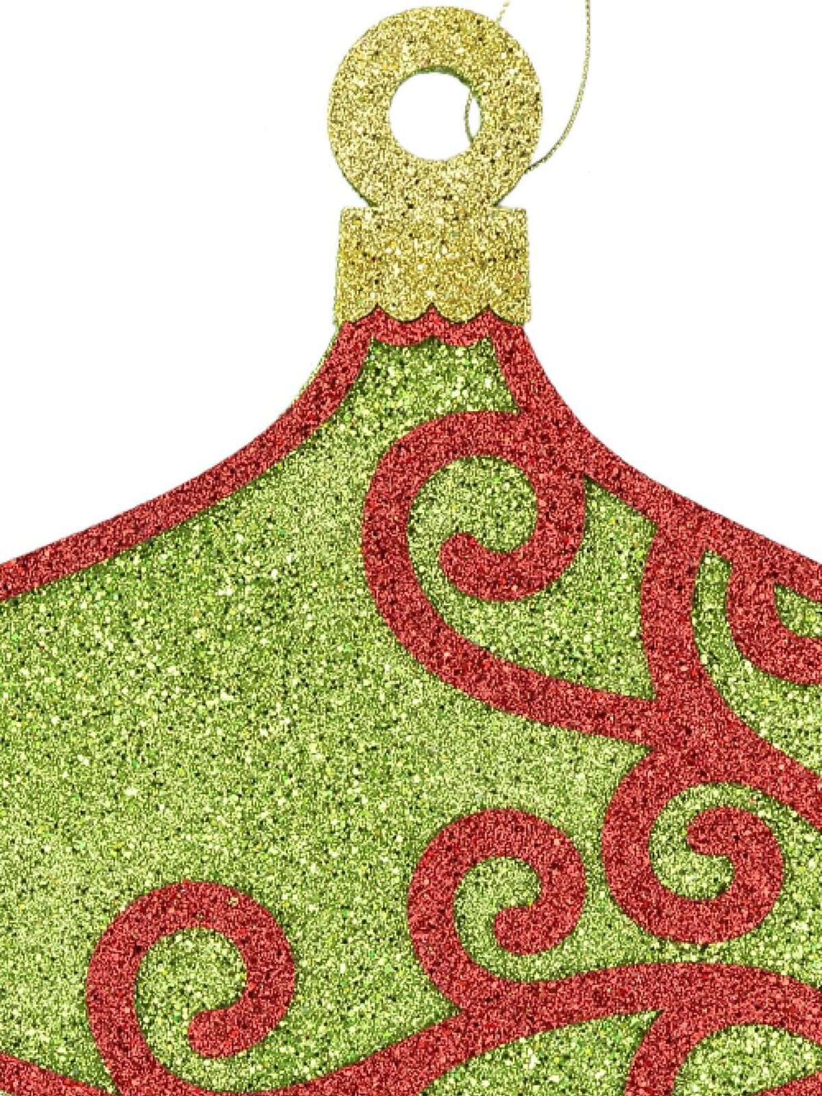 Green & Red Filigree Onion Bauble Shape Hanging Display Decoration - 31cm — image 2