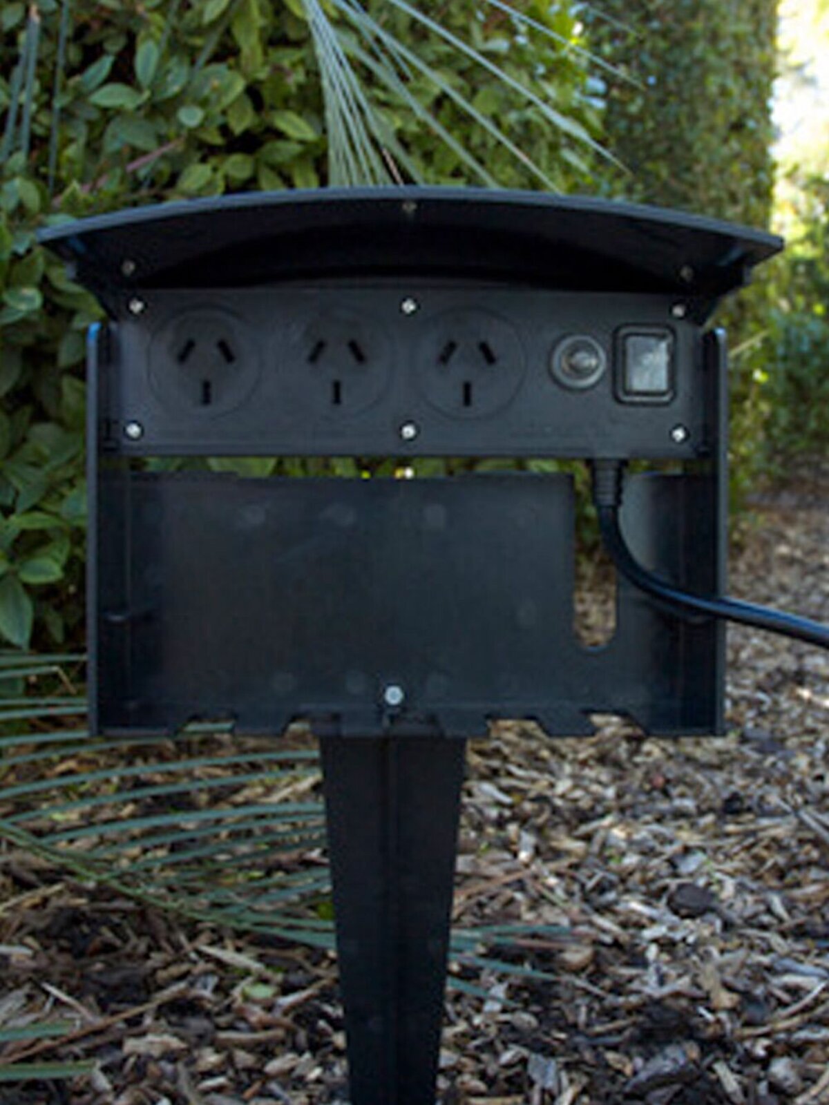 Ground Or Wall Mountable Outdoor Powerstake With Three Outlets - 40cm — image 3