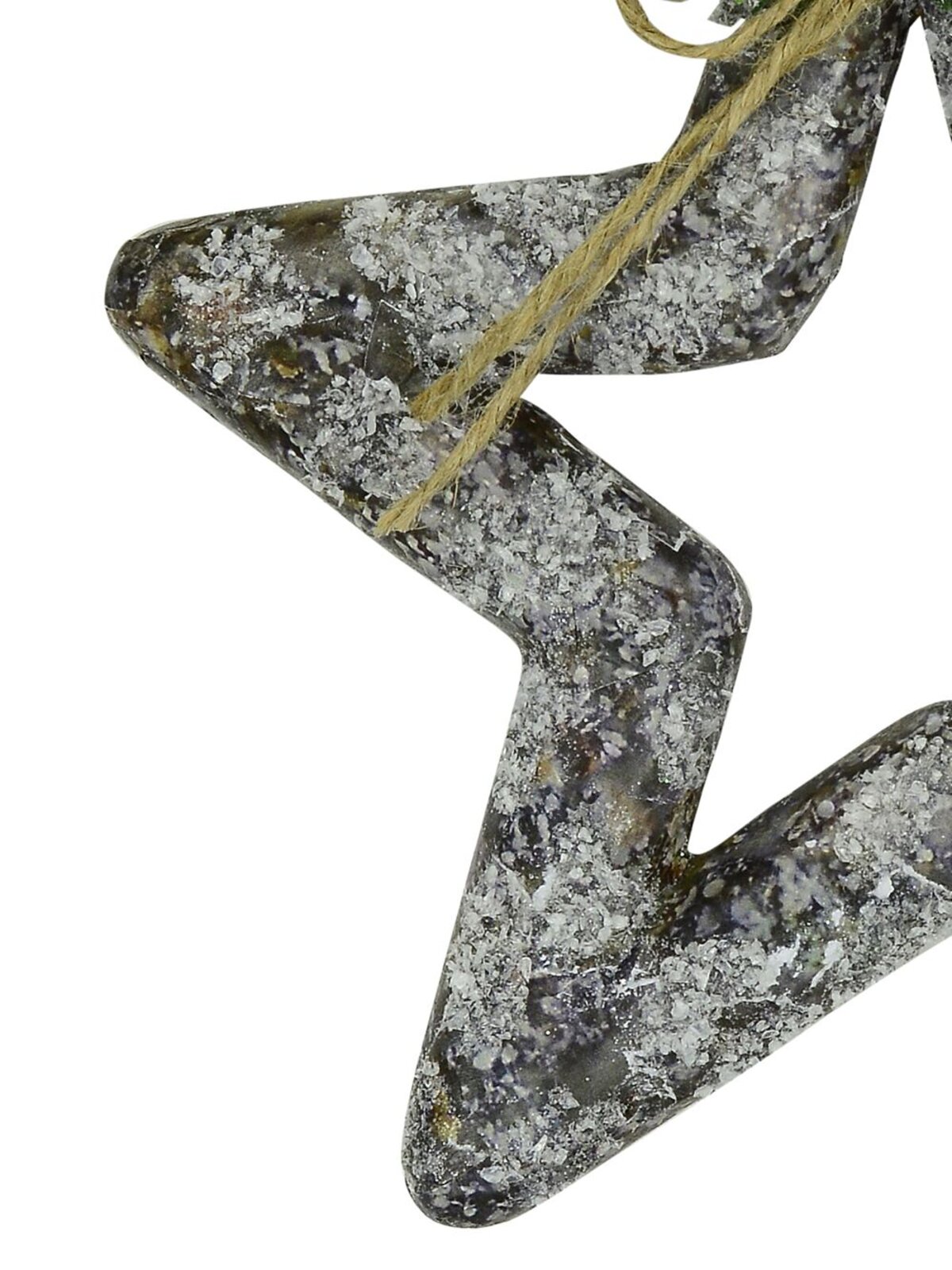 Hanging Decorative Styrofoam Decorated & Frosted Star Ornament - 21cm