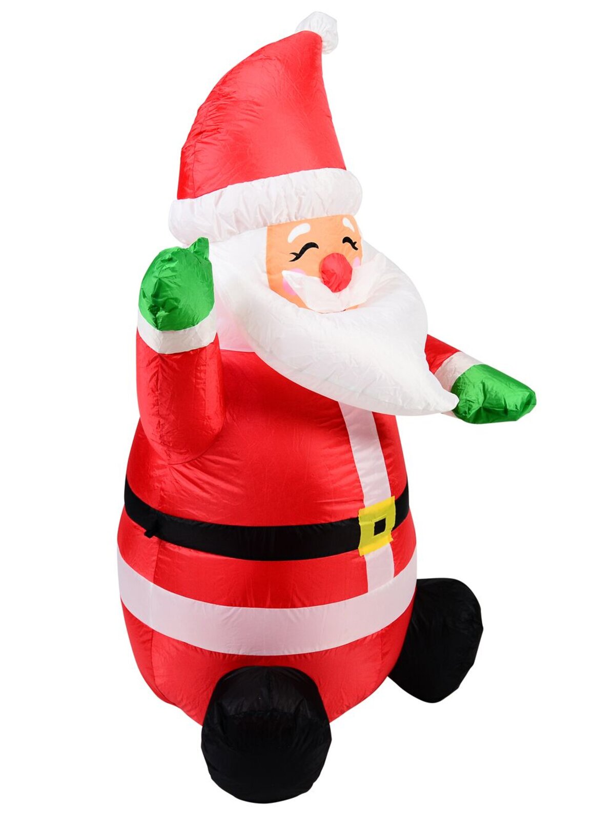 Happy Greeting & Sitting Santa Illuminated Christmas Inflatable Display - 1.2m — image 3