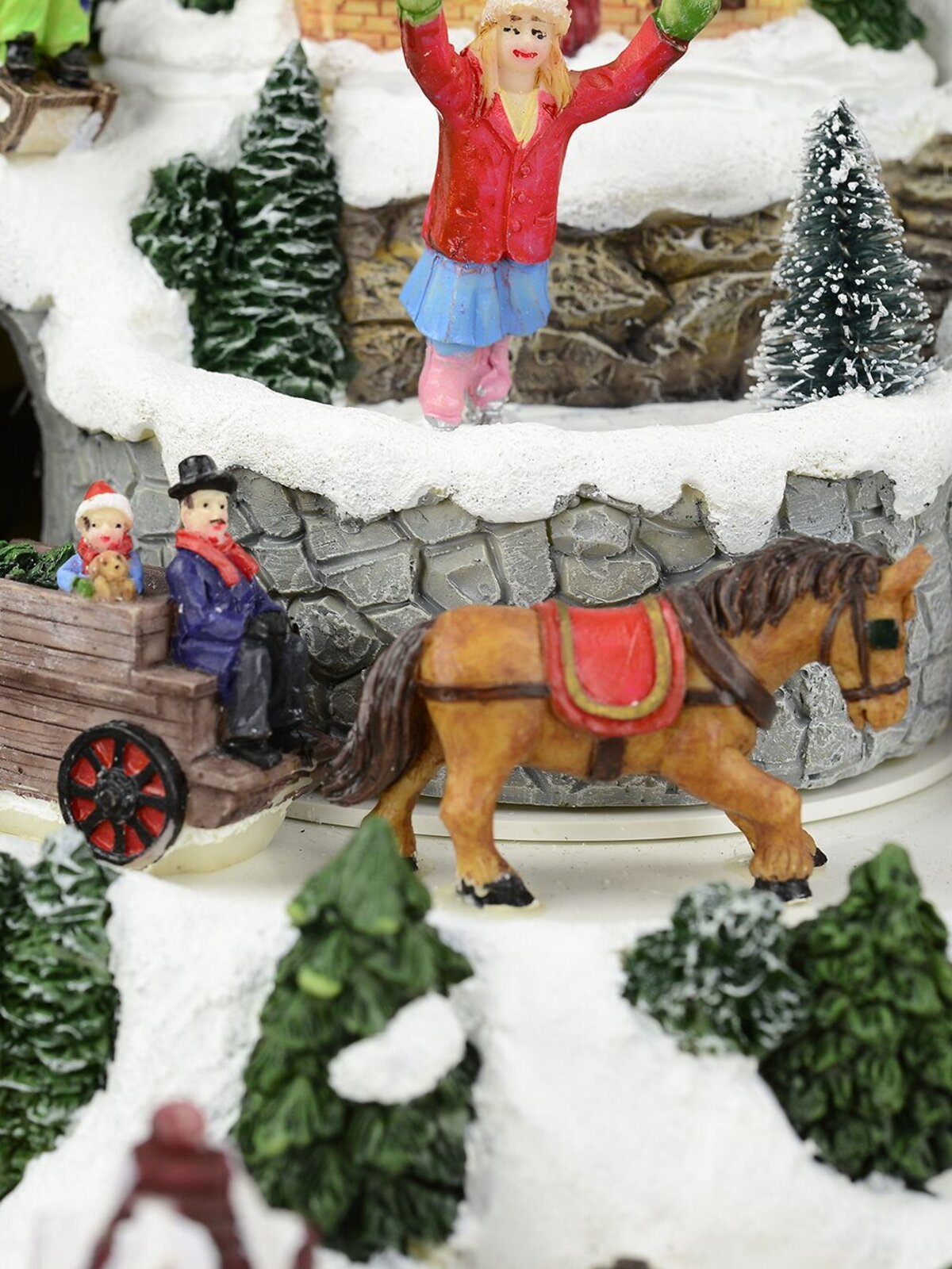 Illuminated, Animated & Musical Christmas Snowy Hillside Village Scene - 33cm — image 4